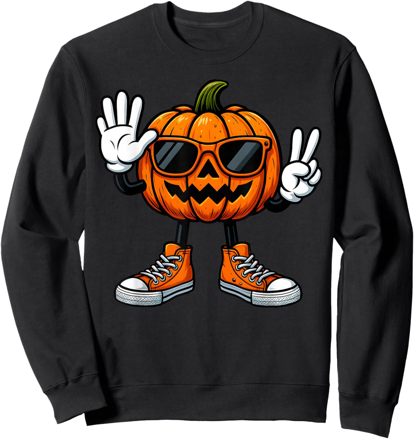 67 Halloween Pumpkin Funny Brainrot Meme Kids Six Seven Boys Sweatshirt - Sweatshirt | Black
