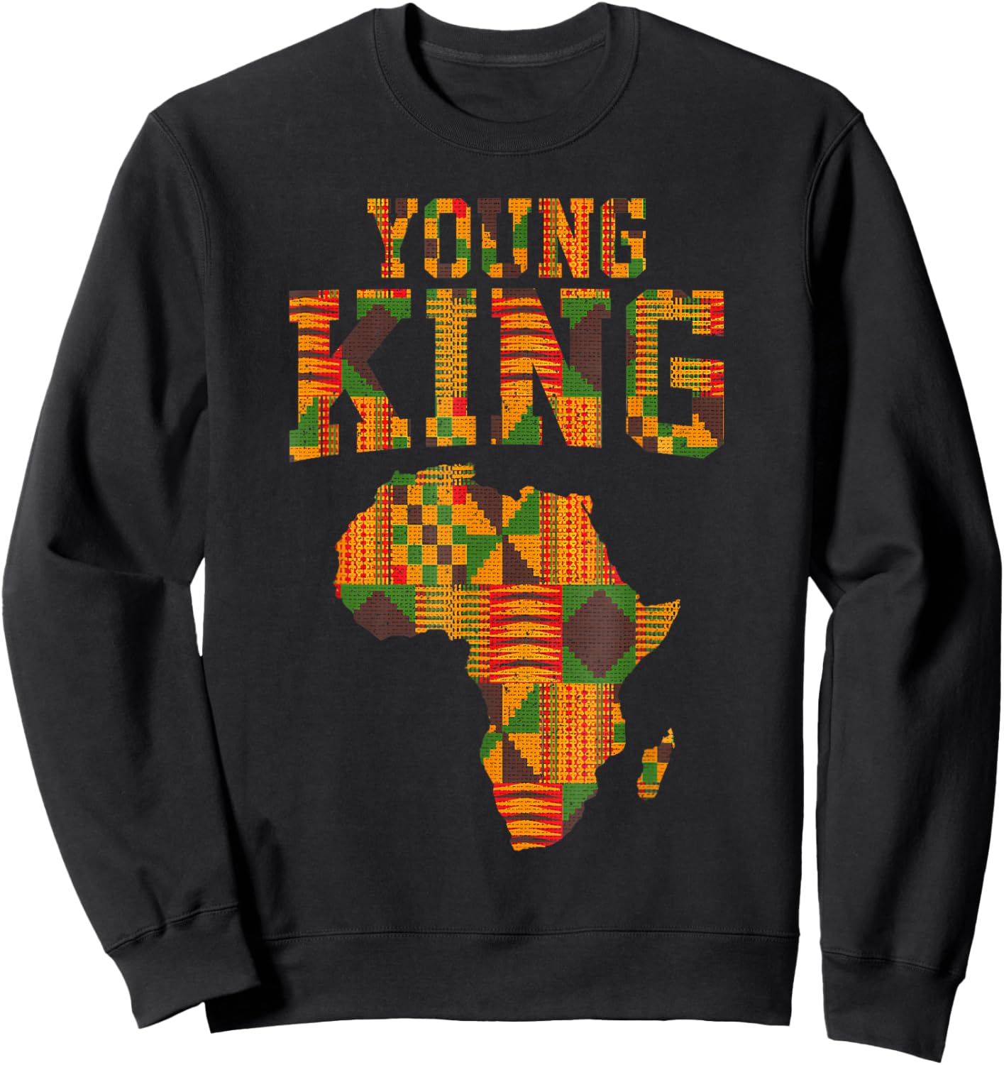 Kente Cloth African Print Sweatshirt - Sweatshirt | Black