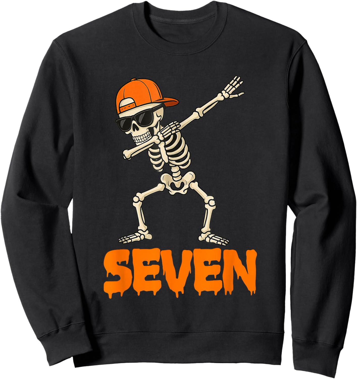Funny Dabbing Skeleton 67 Meme Matching Halloween Costume Sweatshirt - Sweatshirt | Black