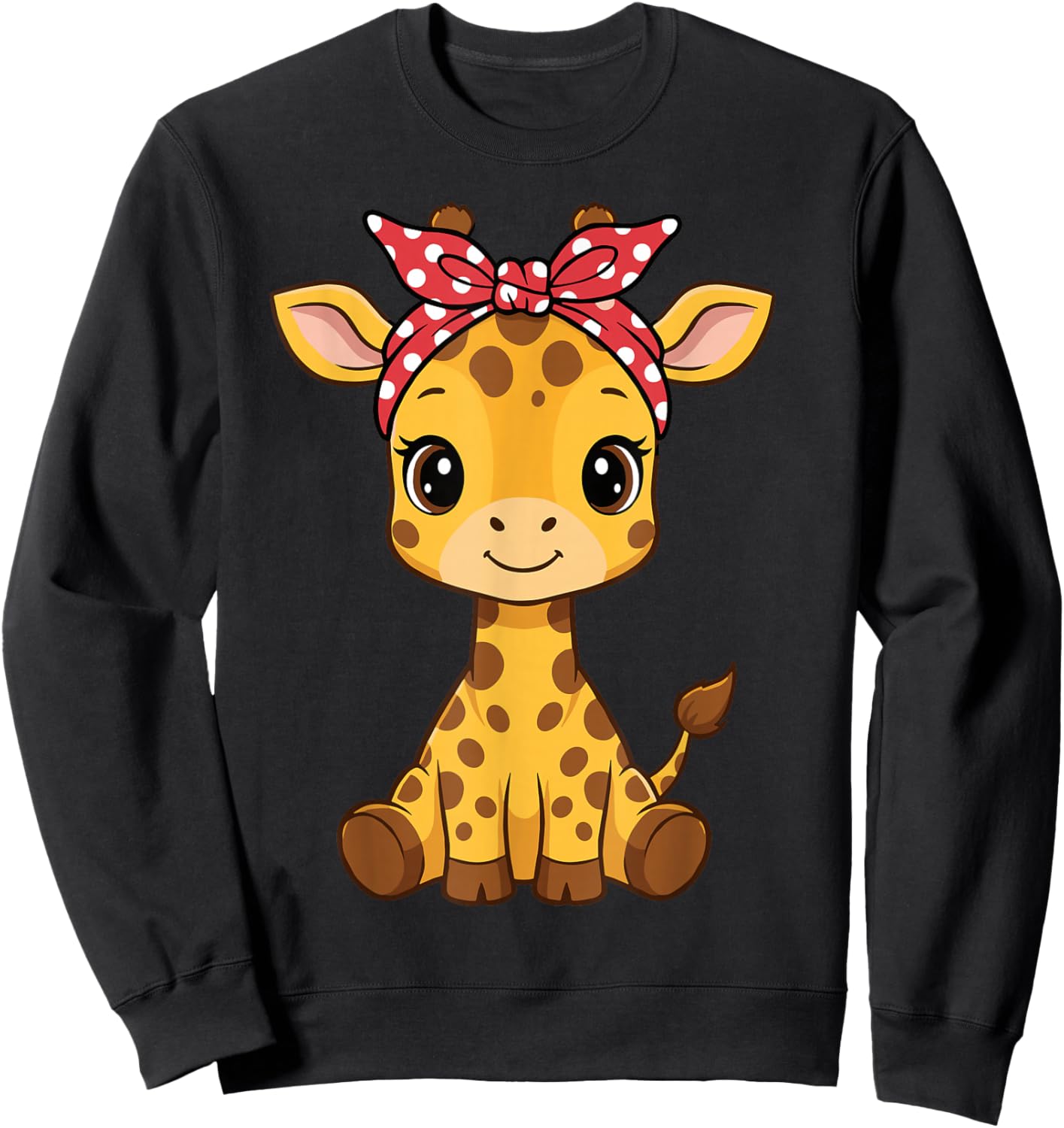 Kawaii Giraffe Pink Bandana Cute Giraffe Lover Sweatshirt - Sweatshirt | Black