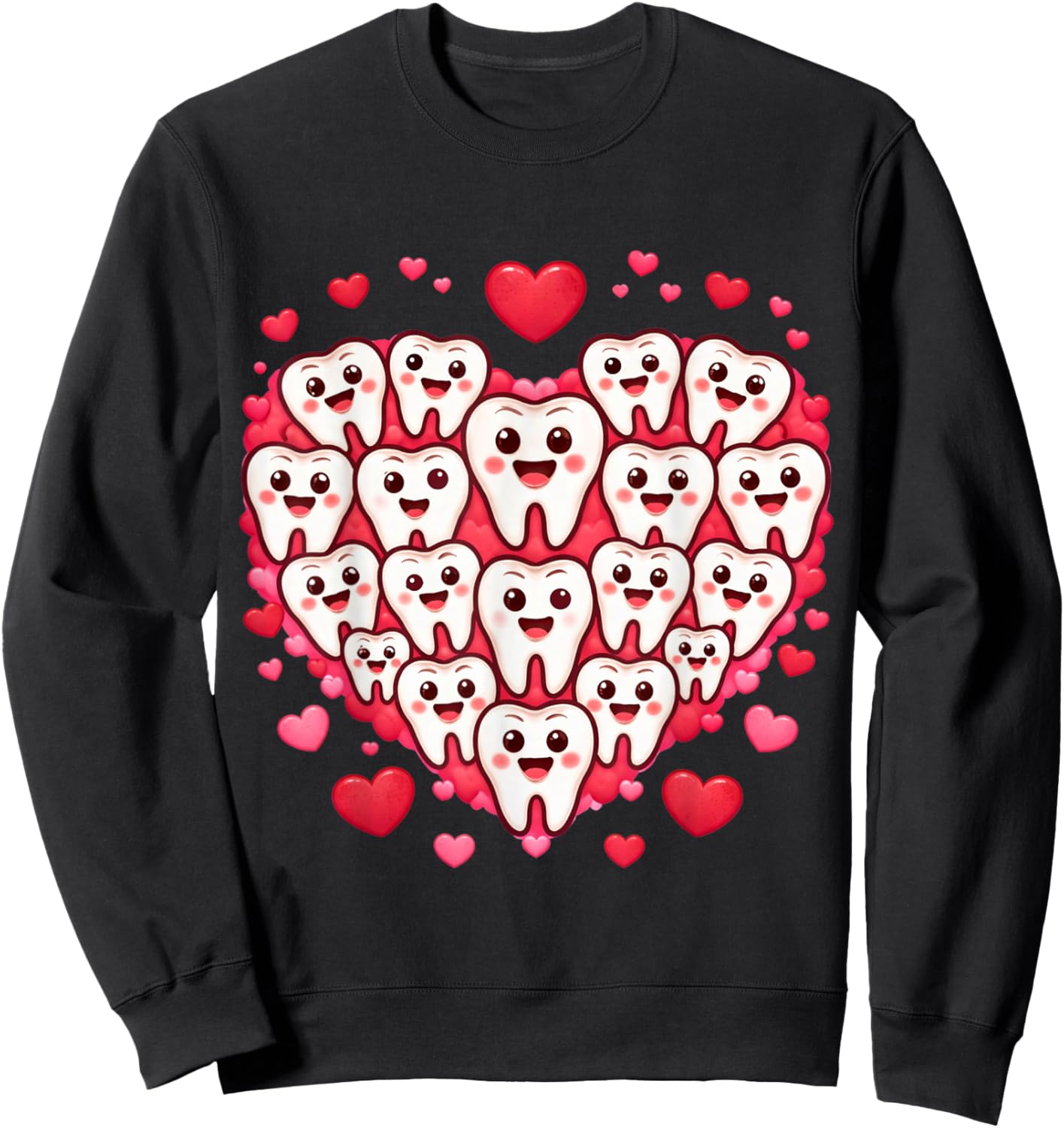 Tooth Valentine's Day Design for Dentists and Dental Staff Sweatshirt - Sweatshirt | Black