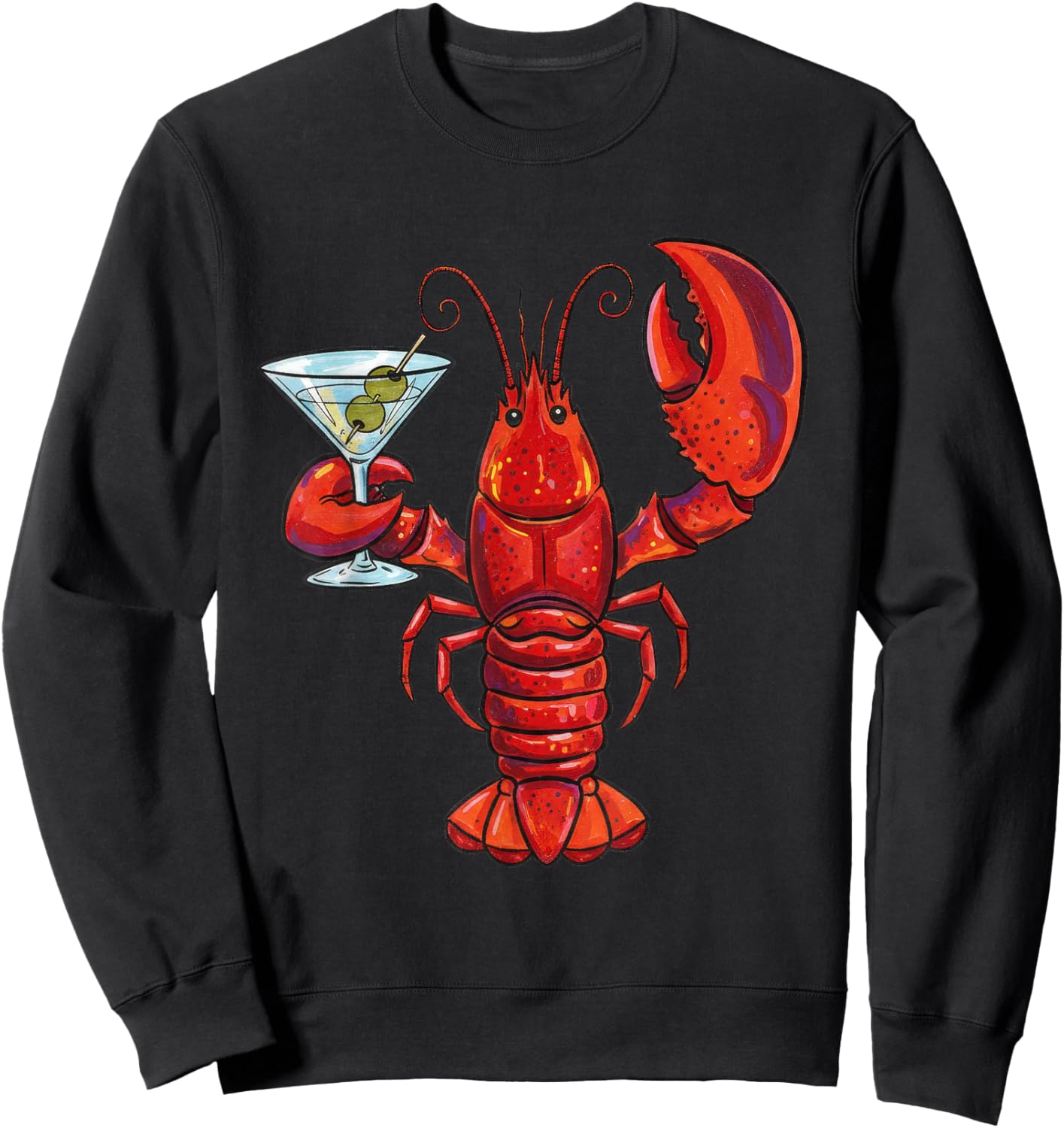 Lobster Martini Case for Summer Seafood Cocktail Design Sweatshirt - Sweatshirt | Black