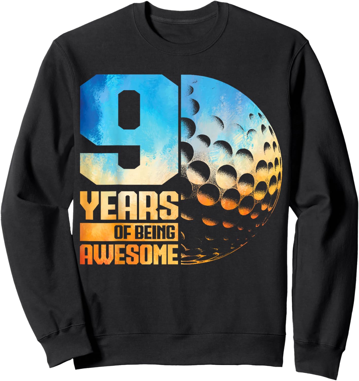 9th Birthday Boys Golf Player Golf 9 Years Old Sweatshirt - Sweatshirt | Black