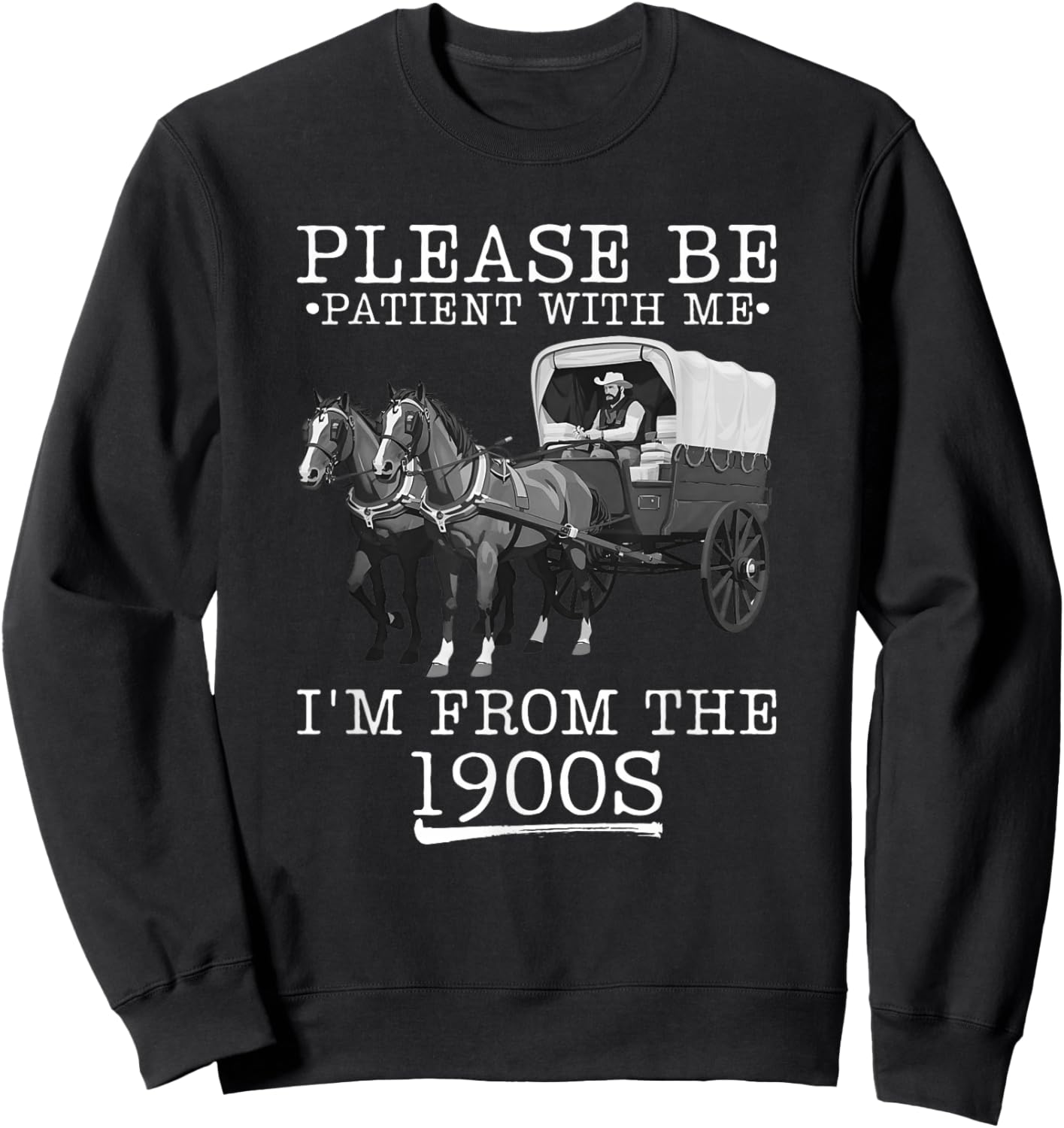 Please Be Patient with Me I'm from The 1900s Humorous Saying Sweatshirt - Sweatshirt | Black