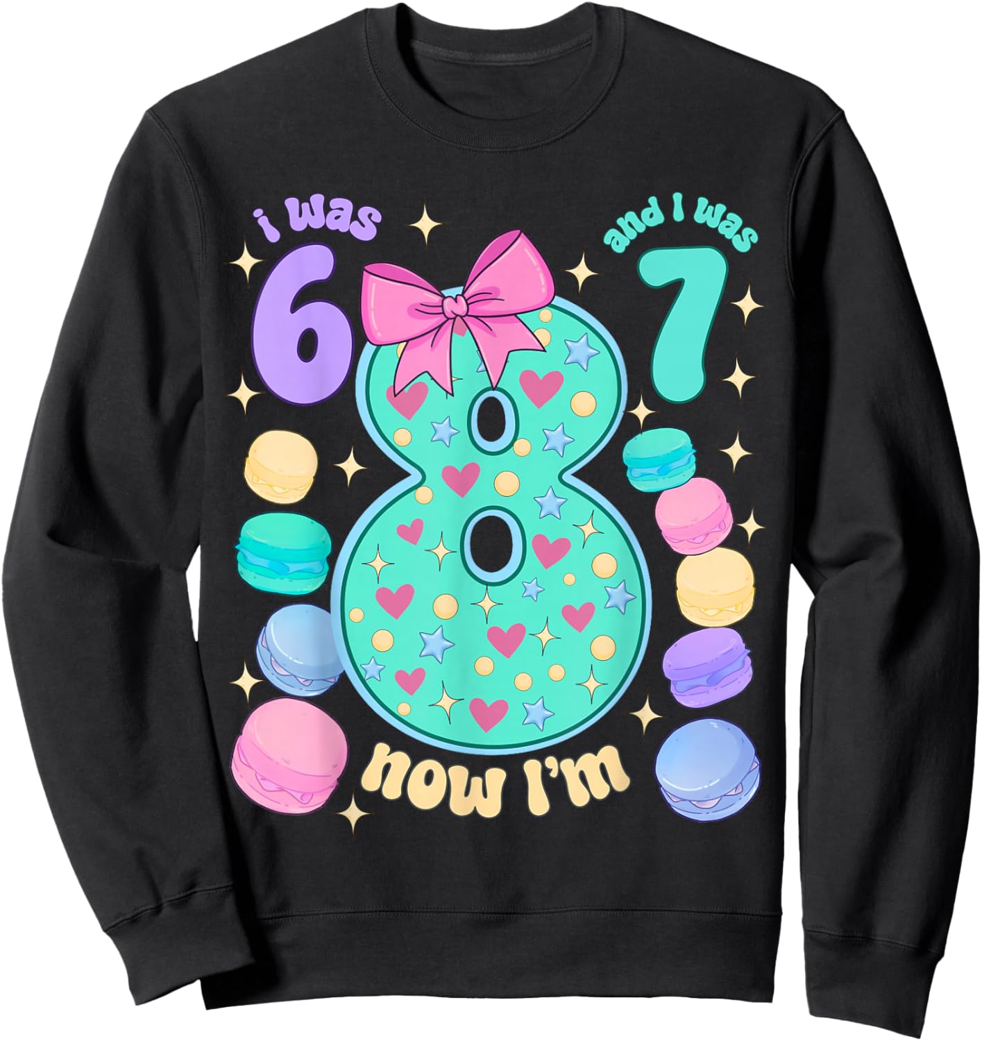 I was 6 I was 7 Now I'm 8th Birthday for Girl Sweatshirt - Sweatshirt | Black