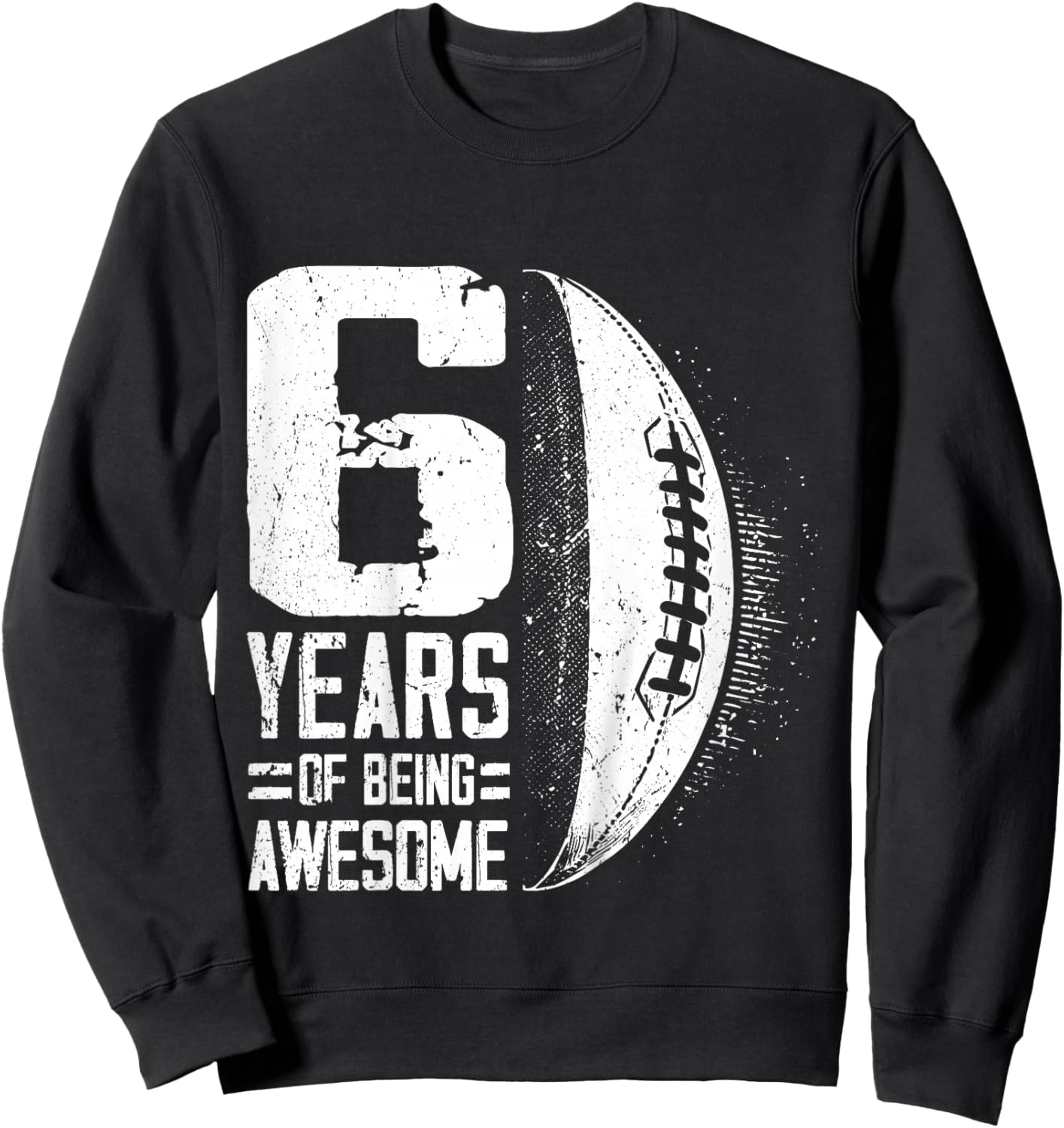 6th Birthday Retro Rugby Player 6 Years Old Boy Girl Sweatshirt - Sweatshirt | Black