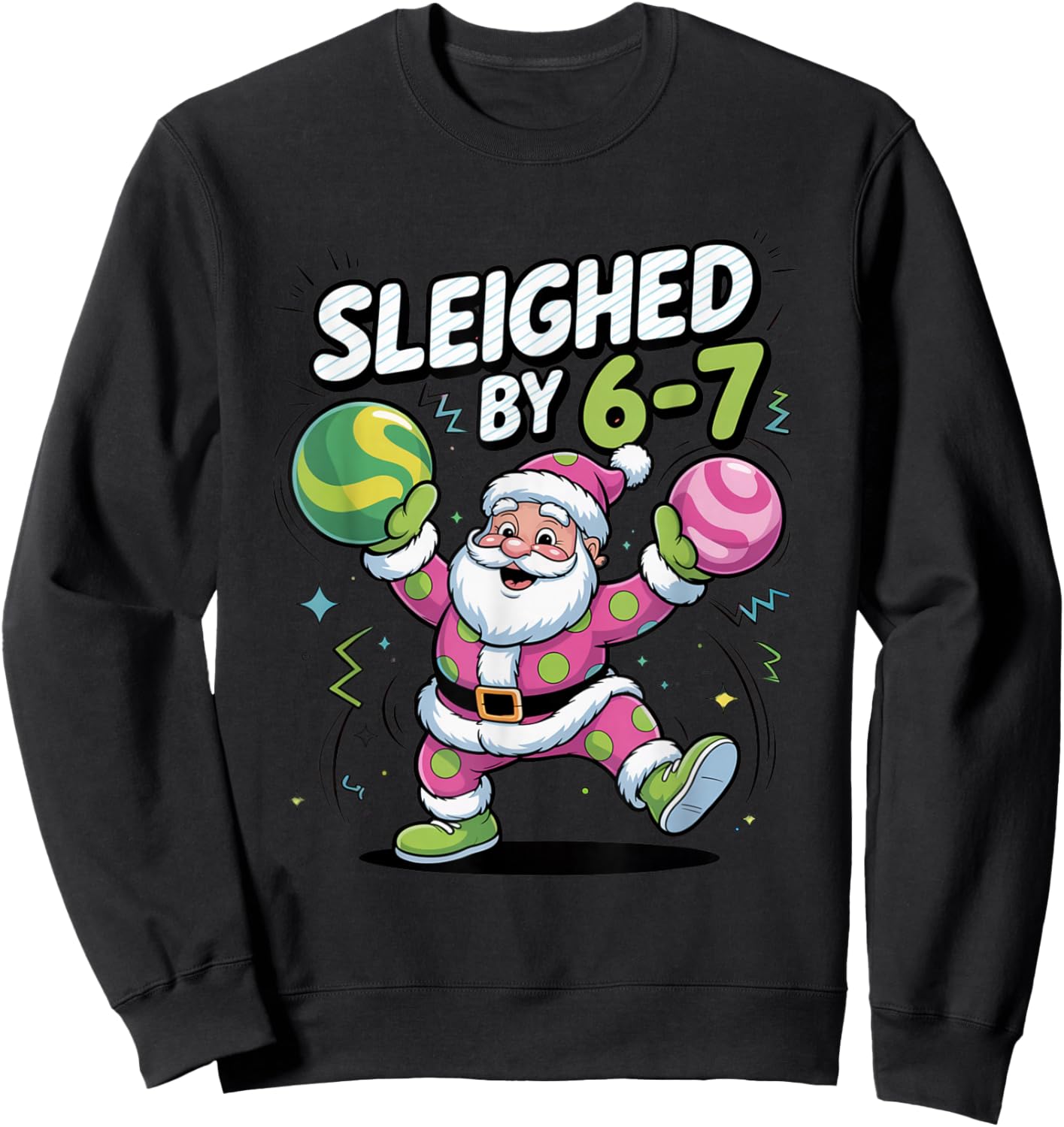 Christmas 67 Funny Xmas Six Seven Ugly Sweater 6-7 Sweatshirt - Sweatshirt | Black