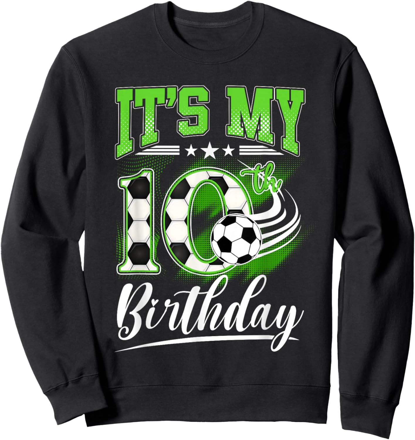 It's My 10th Birthday Boys Football Shirt 10 Years Old Kids Sweatshirt - Sweatshirt | Black