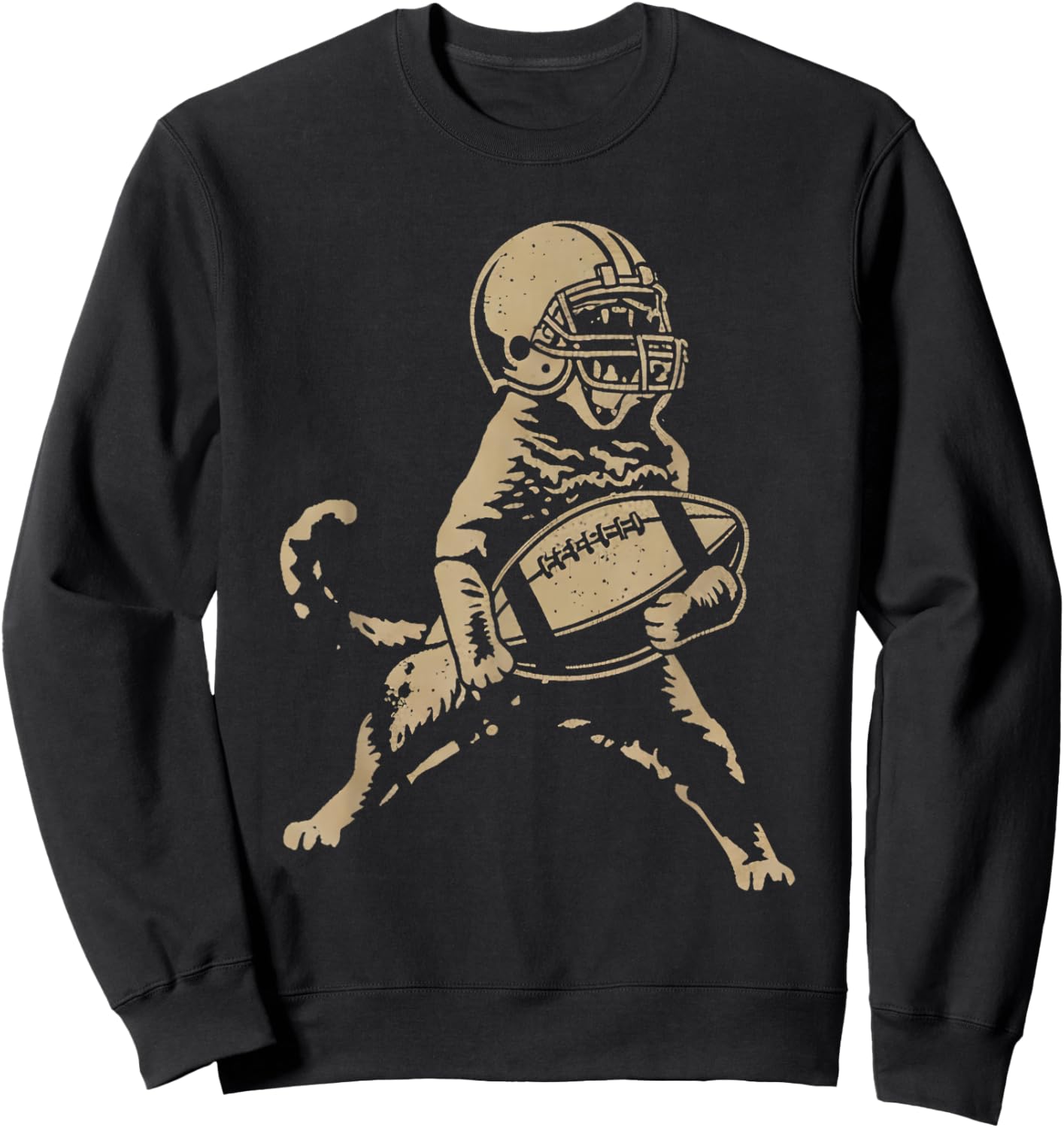 Cat Playing American Football Sweatshirt - Sweatshirt | Black