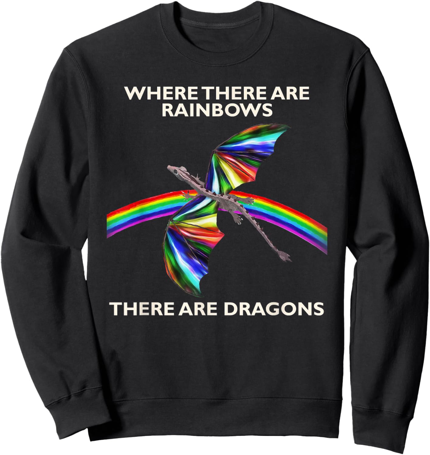 Rainbow Colors, Dragon Strength – Pride Sweatshirt - Sweatshirt | Black