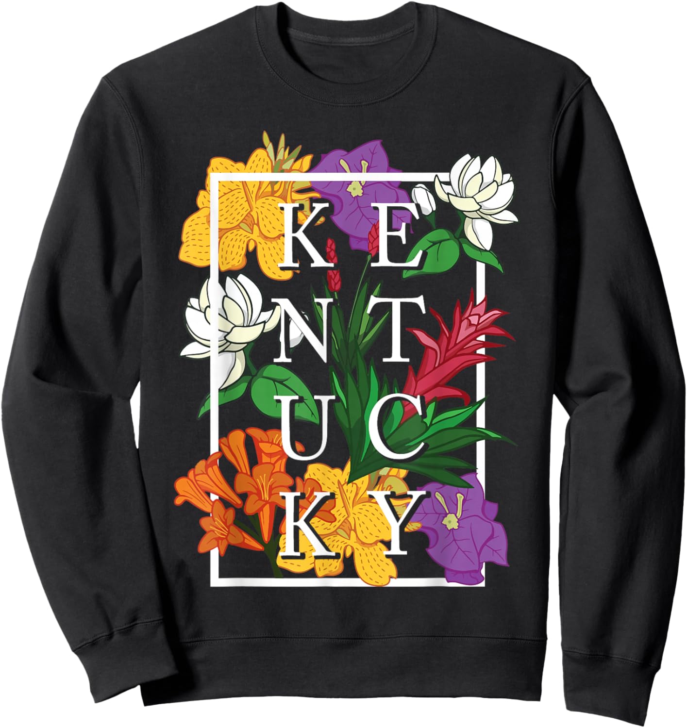 Kentucky Wildflower Pride Floral Sweatshirt - Sweatshirt | Black