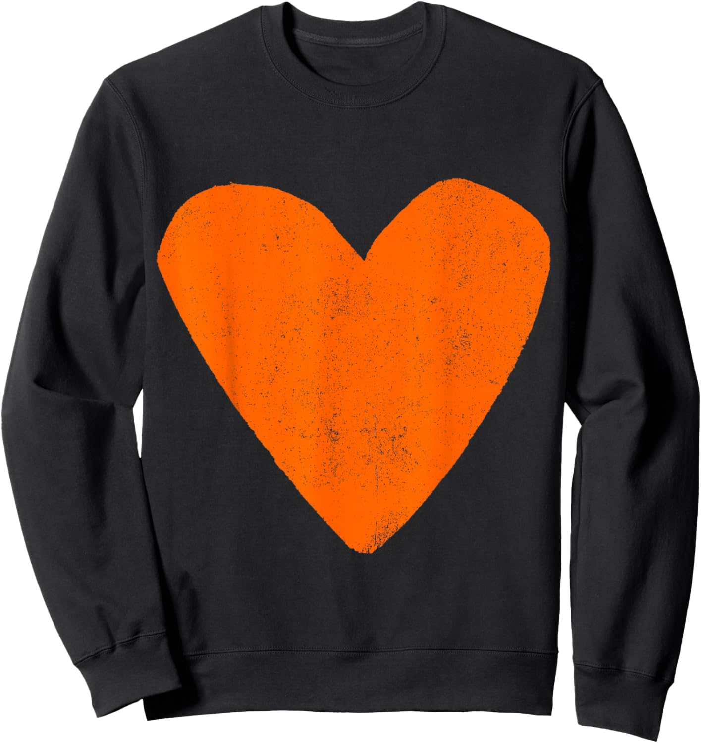 Love Heart Burnt Orange Color Gray Sweatshirt - Sweatshirt | Black