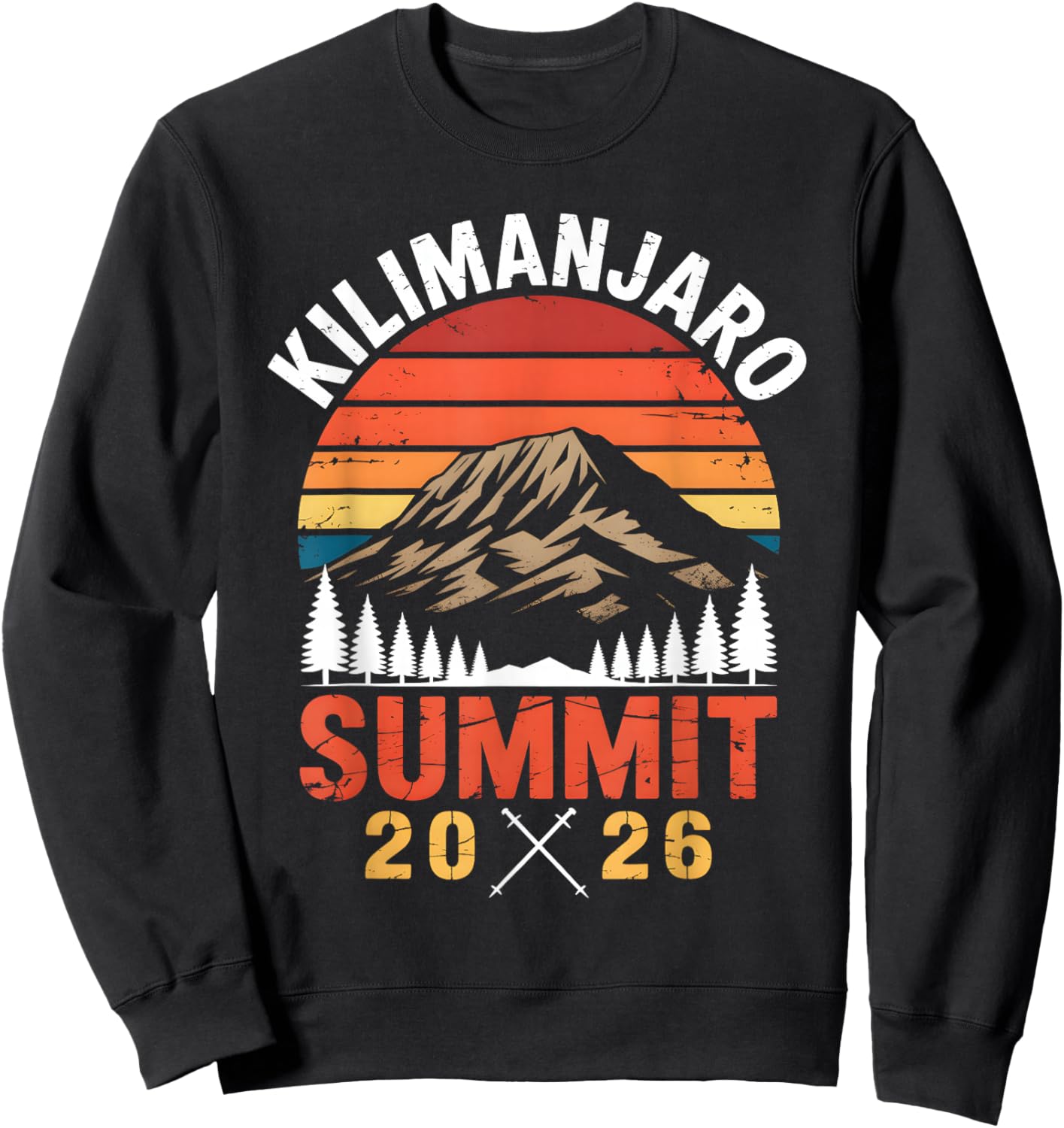 Kilimanjaro Summit 2026 Retro Sweatshirt - Sweatshirt | Black