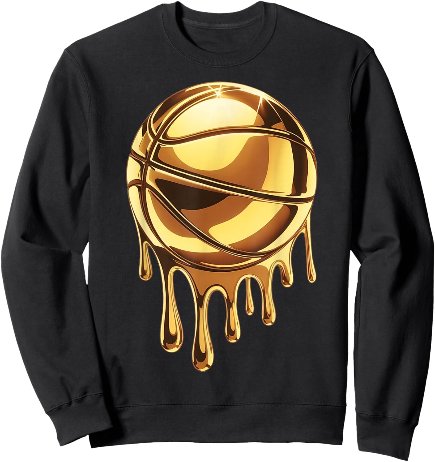 Gold Dripping Basketball Boys Respect The Drip Basketball Sweatshirt - Sweatshirt | Black