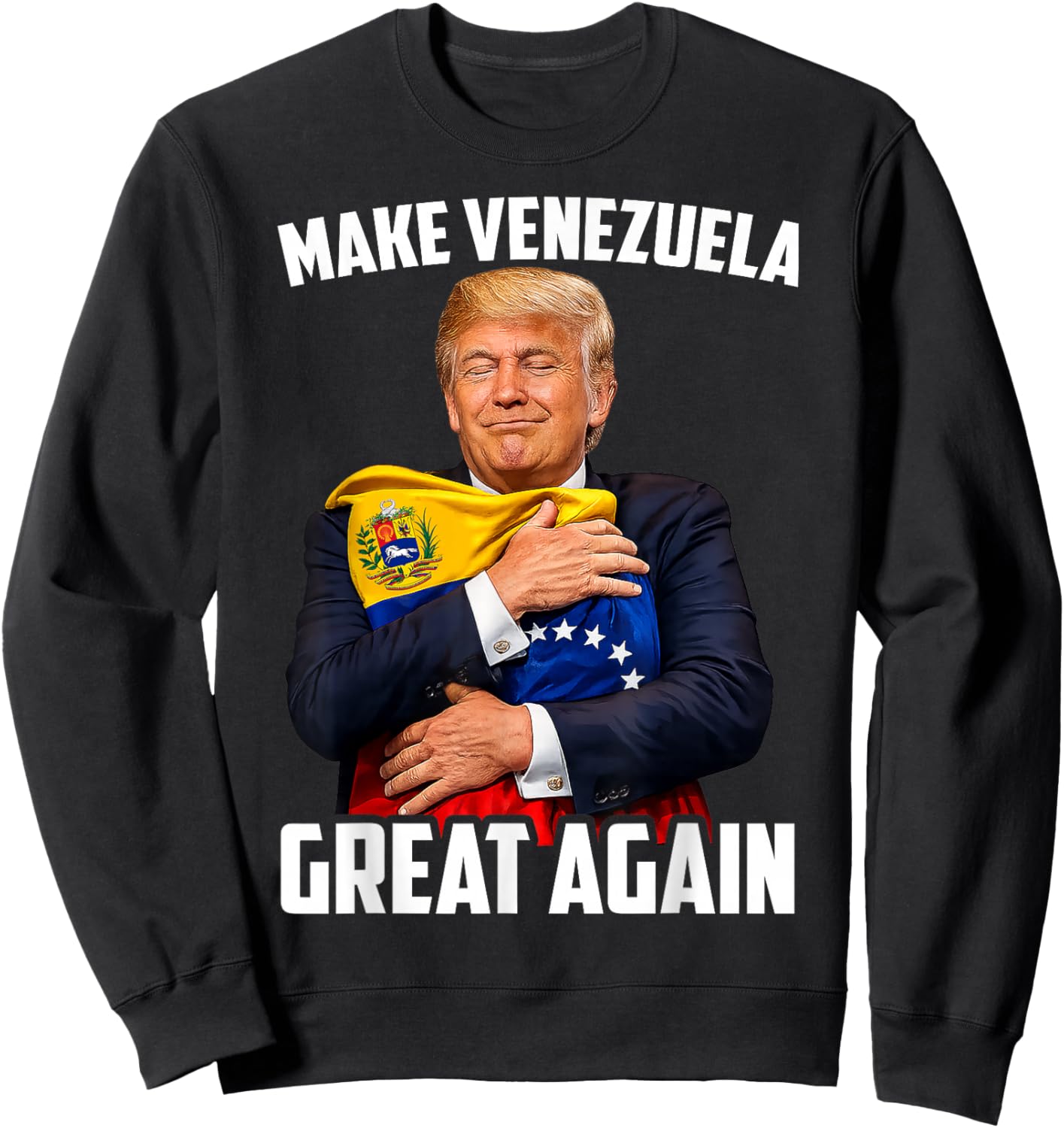 American Venezuela Flag Support Freedom Equality Venezuelan Sweatshirt - Sweatshirt | Black