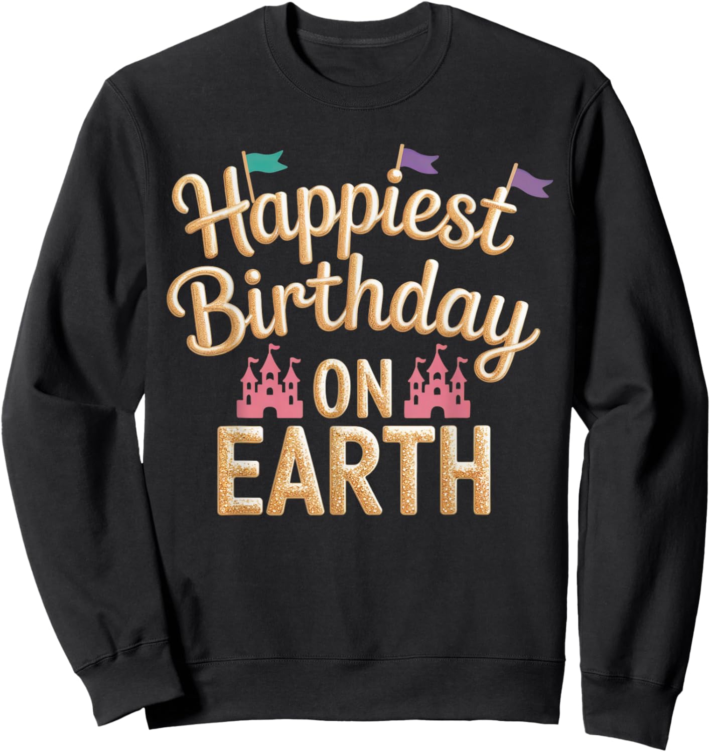 Princess Birthday Party Decorations Bday Girls Birthday Sweatshirt - Sweatshirt | Black