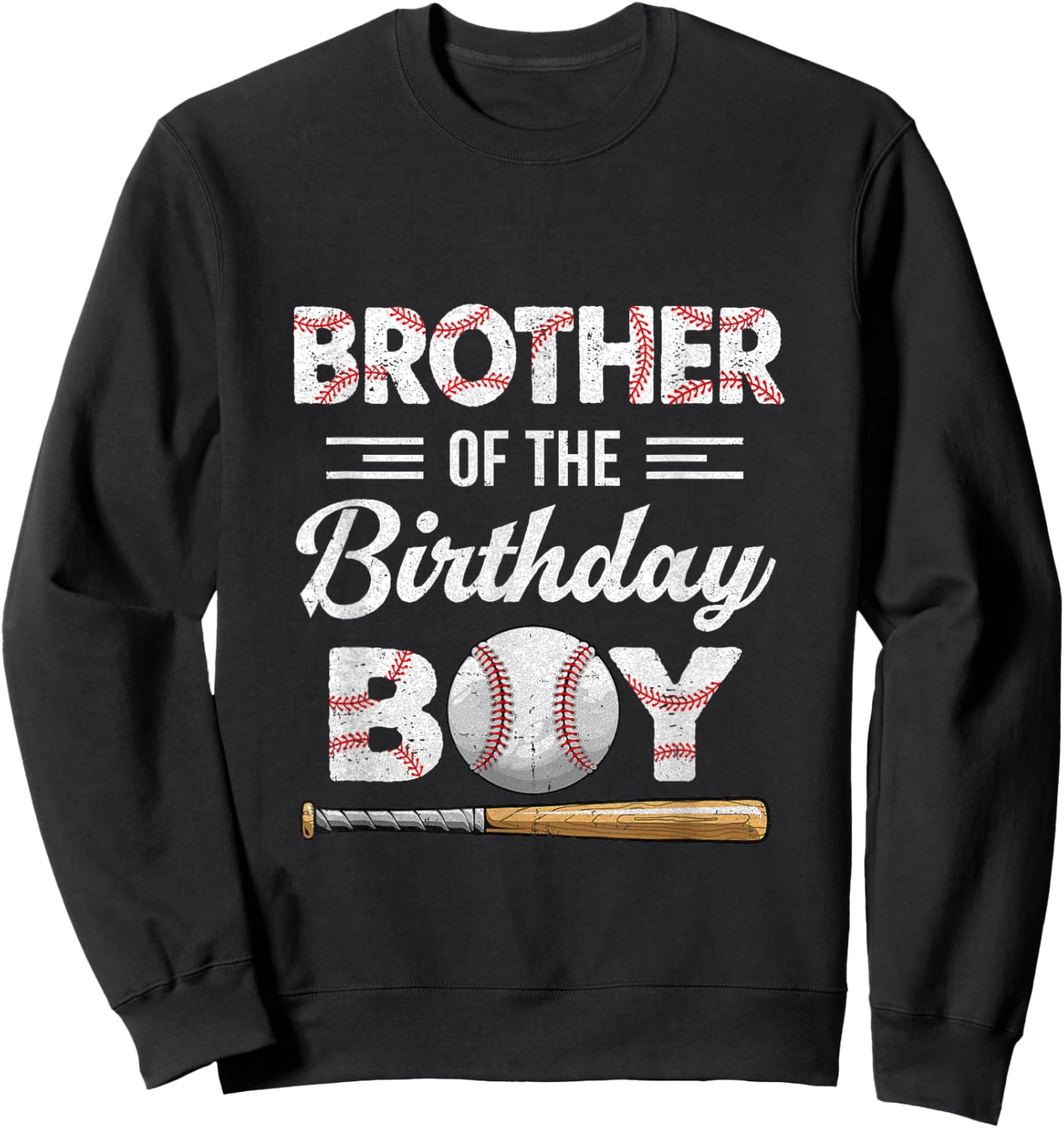Brother of The Birthday Boy Baseball Matching Family Sweatshirt - Sweatshirt | Black