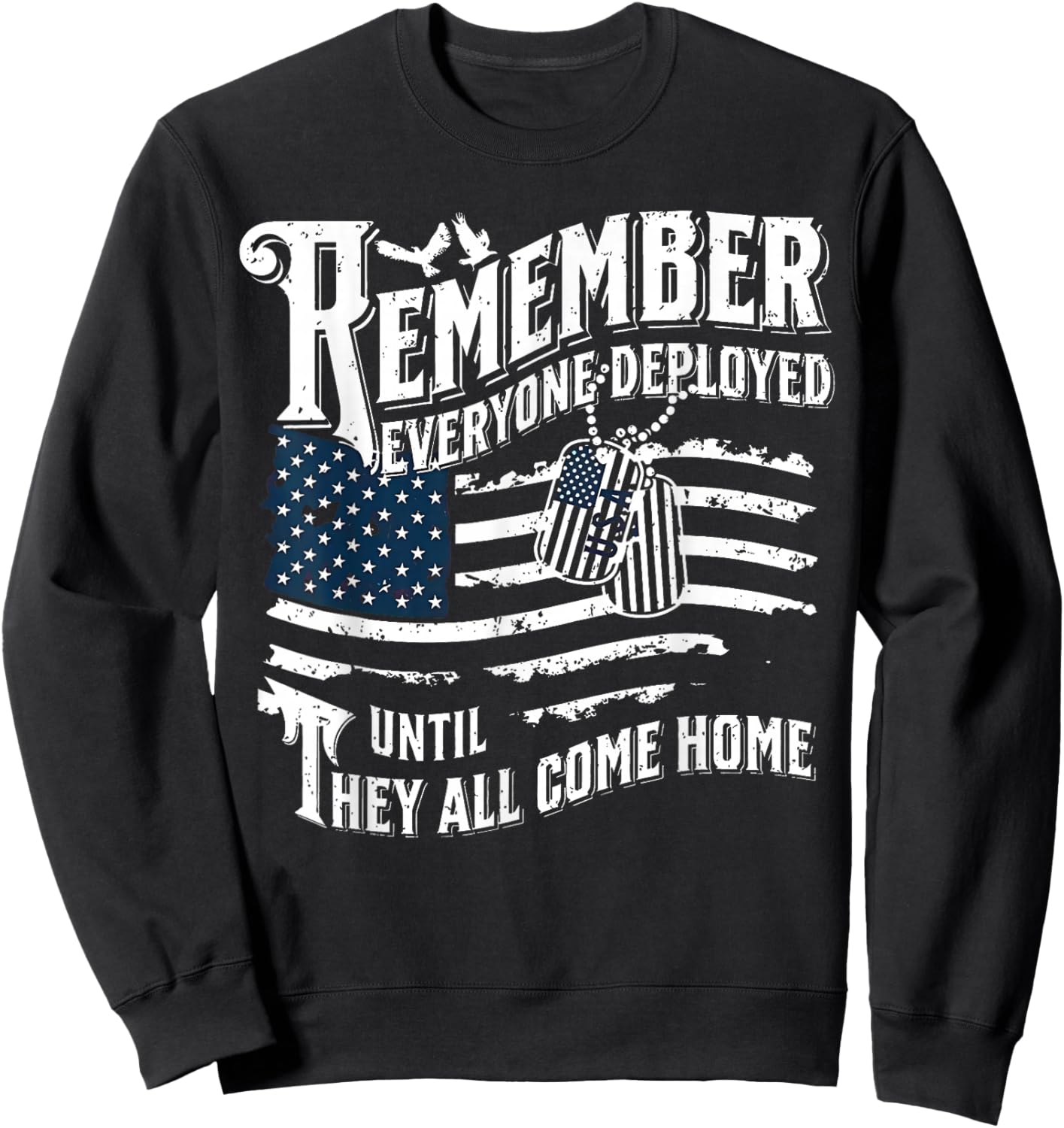 RED Remember Everyone Deployed Red Friday Military Support Sweatshirt - Sweatshirt | Black