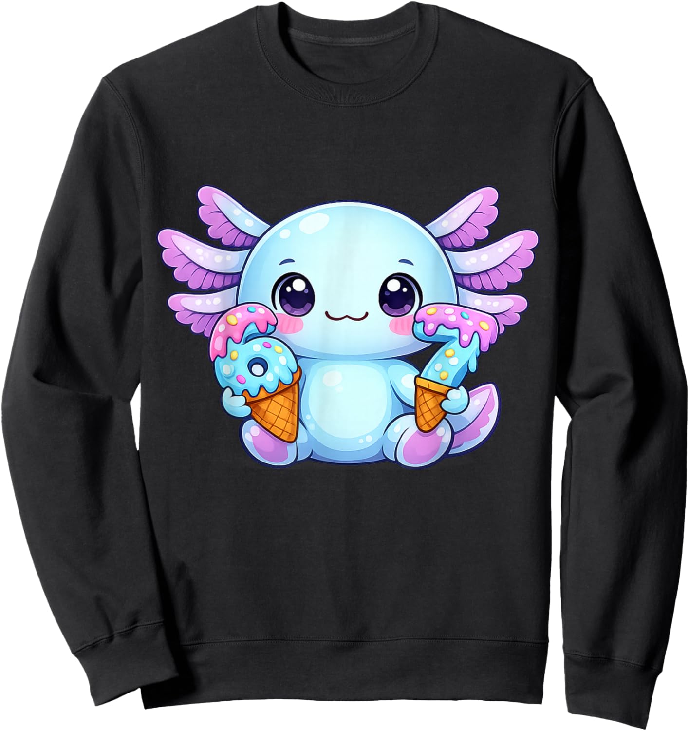6 7 Axolotl Six Seven Girls Kids Sweatshirt - Sweatshirt | Black
