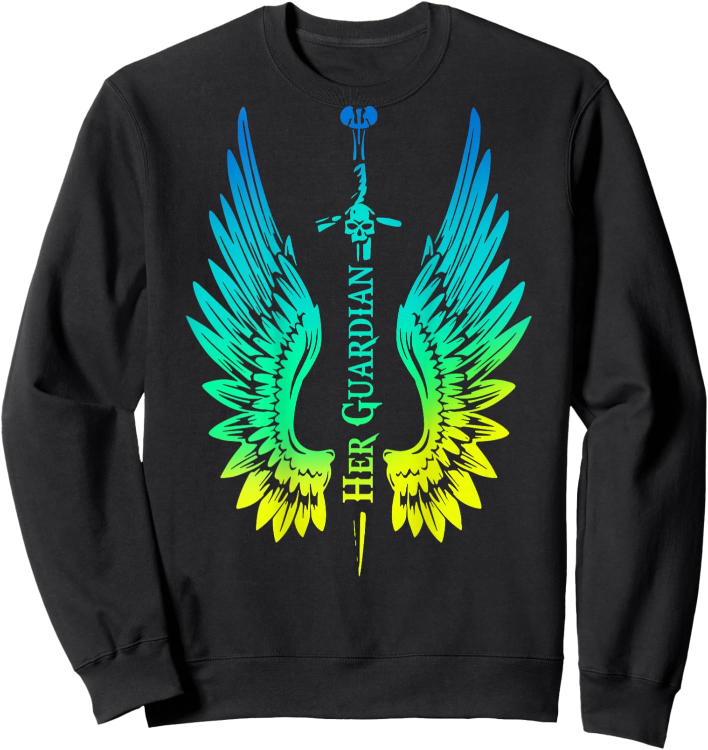 His Angel her Guardian Matching Couple Sweatshirt - Sweatshirt | Black