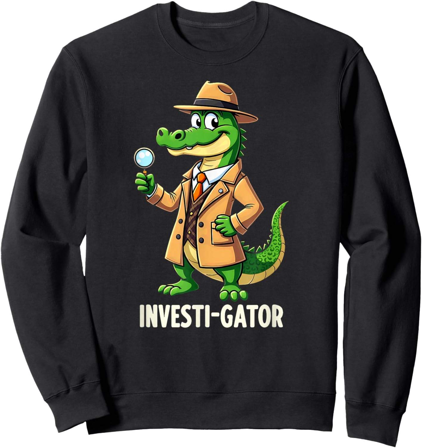 Humor Private Investigator Alligator Sweatshirt - Sweatshirt | Black