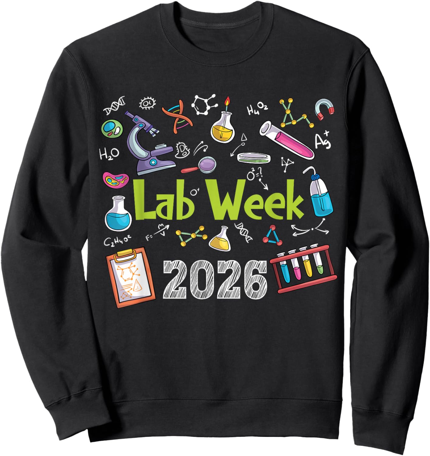 Lab Week 2026 Retro Medical Laboratory Tech Lab Week Sweatshirt - Sweatshirt | Black