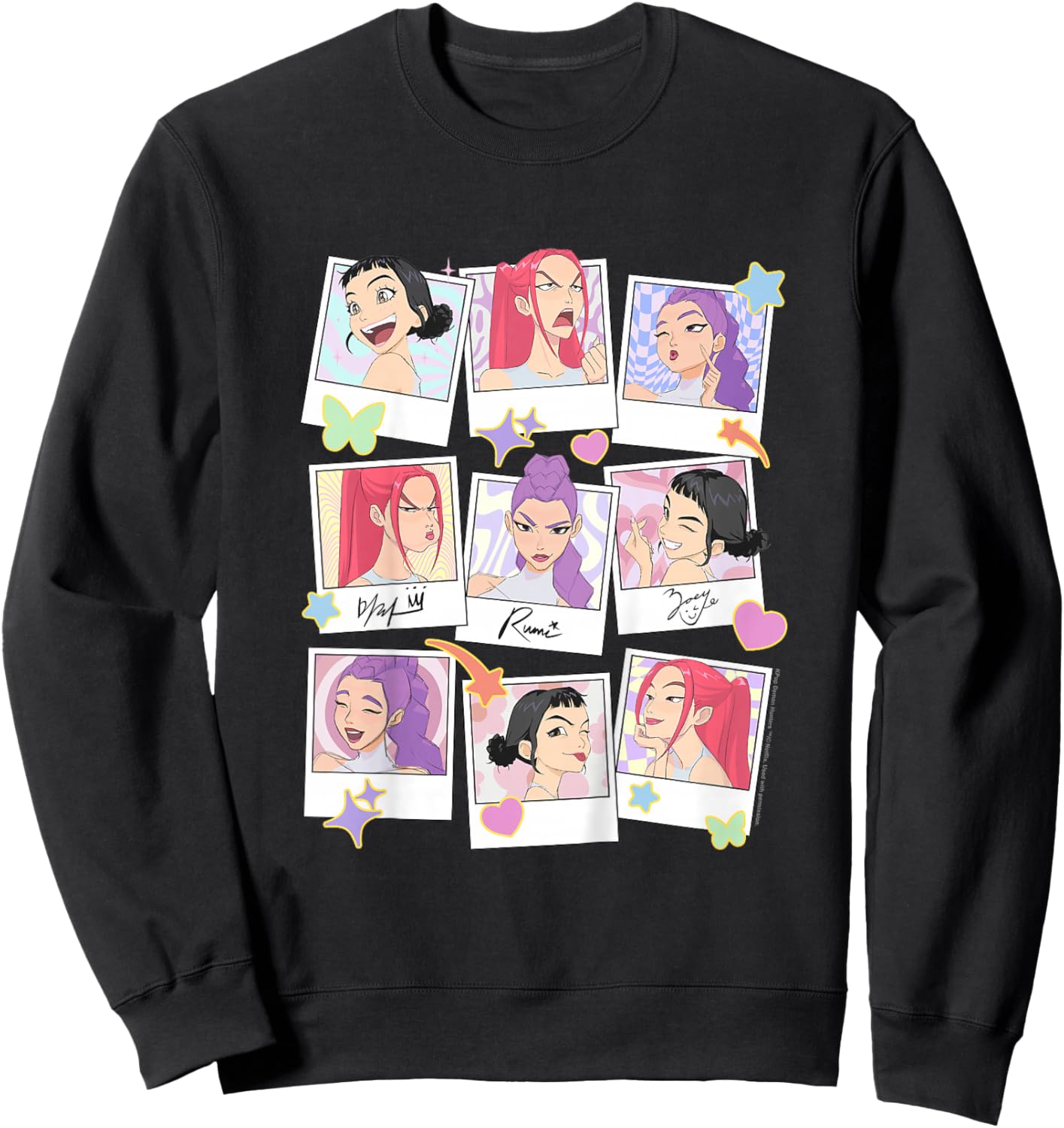 Kpop Demon Hunters Halloween Huntrix Polaroid Frames Sweatshirt - Sweatshirt | Black