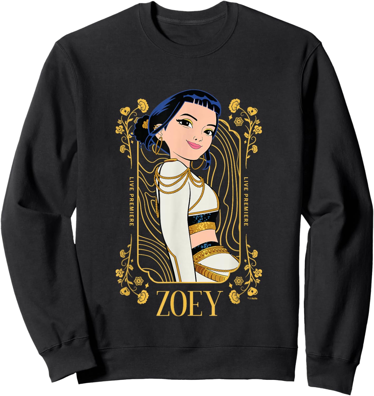 Kpop Demon Hunters Golden Zoey Officially Licensed Sweatshirt - Sweatshirt | Black