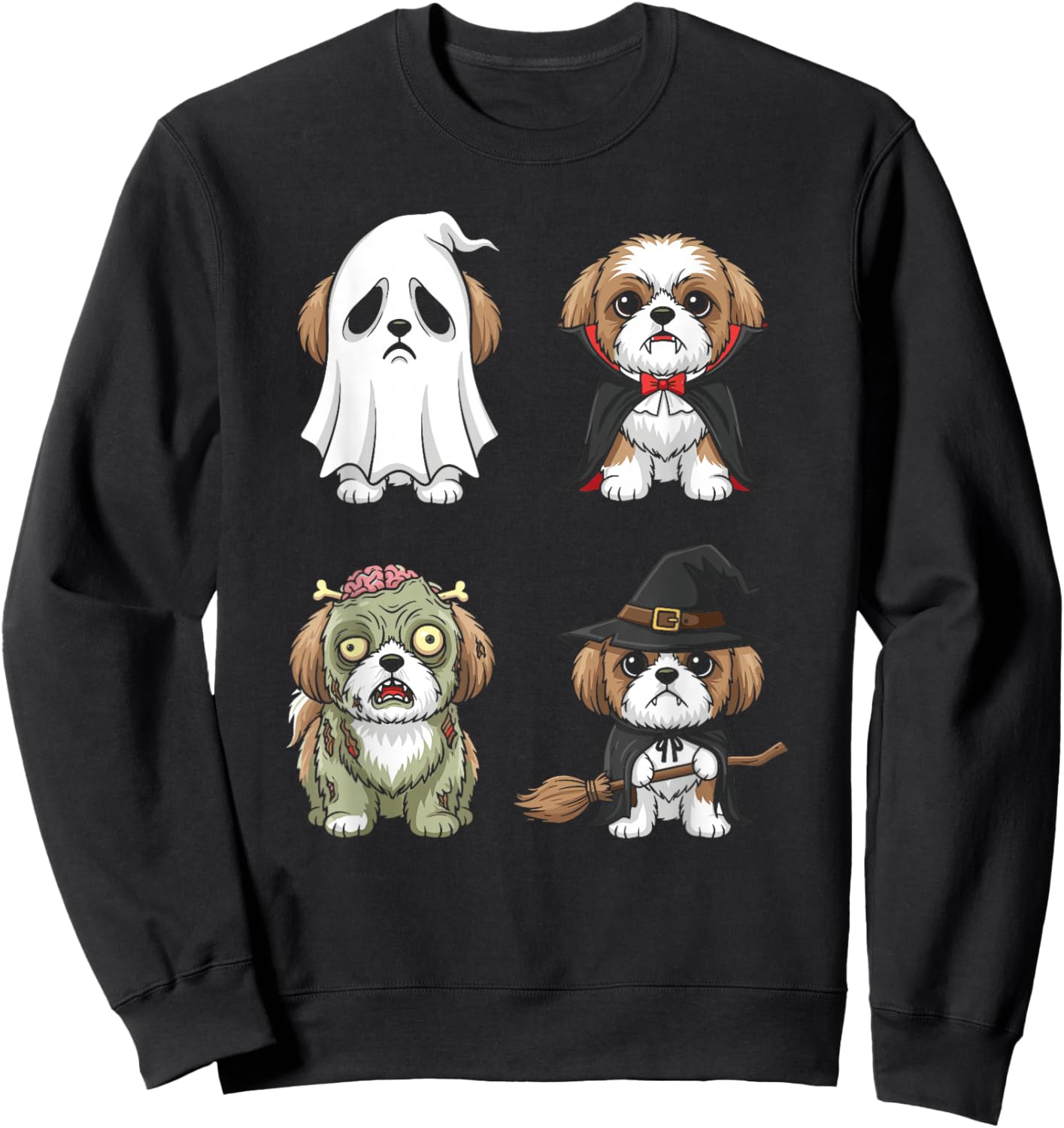 Halloween Dog Costumes Graphic Ghost Vampire Zombie Witch Sweatshirt - Sweatshirt | Black