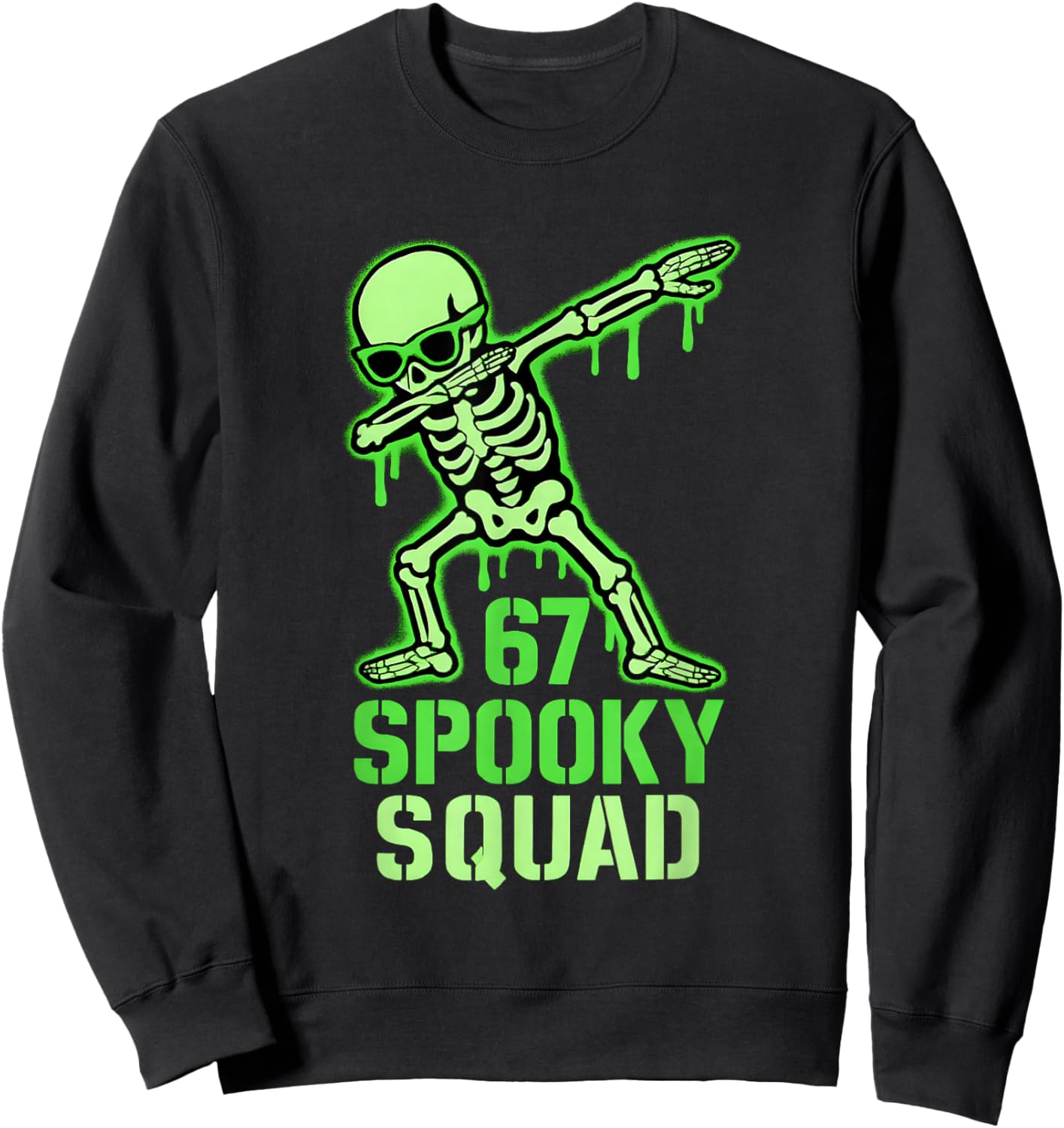 67 Meme Halloween Skeleton 6 7 Brainrot Six Seven Kids Boys Sweatshirt - Sweatshirt | Black