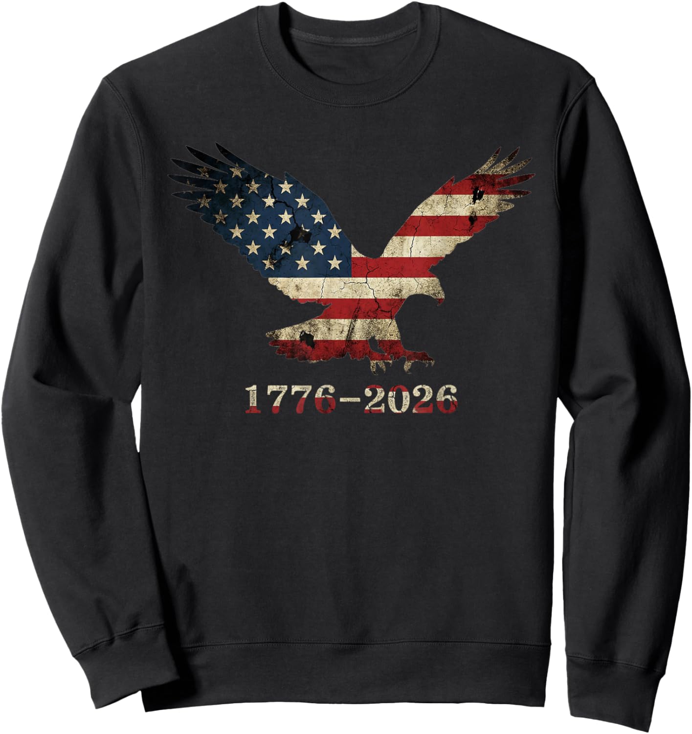 250 Years Patriotic Eagle American Flag Design Sweatshirt - Sweatshirt | Black