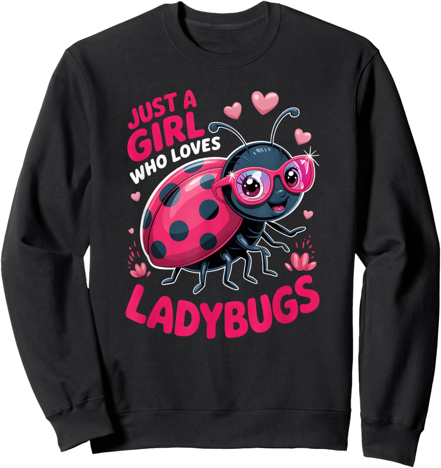 Girls Ladybug Sweatshirt - Sweatshirt | Black