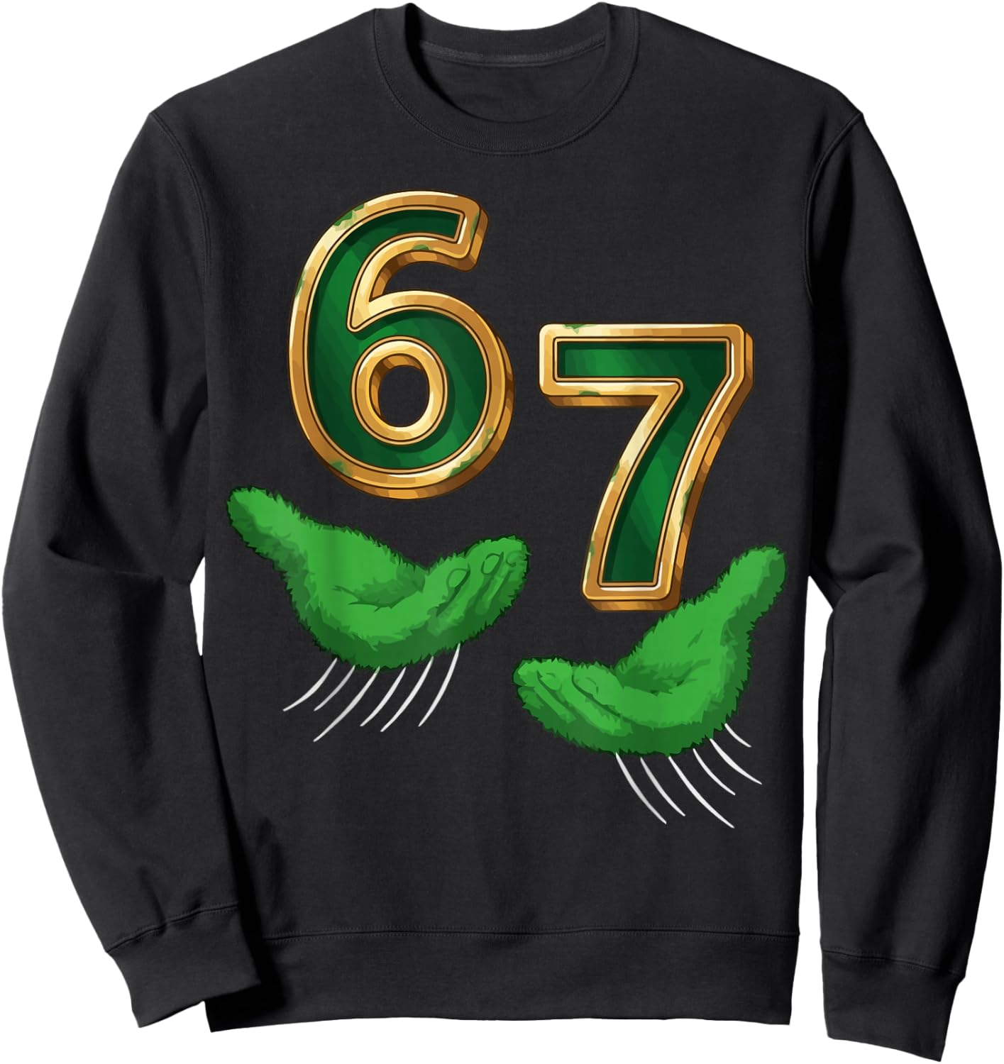 Funny 6 7 St Patricks Day Shamrock Lucky Six Seven Meme Kids Sweatshirt - Sweatshirt | Black