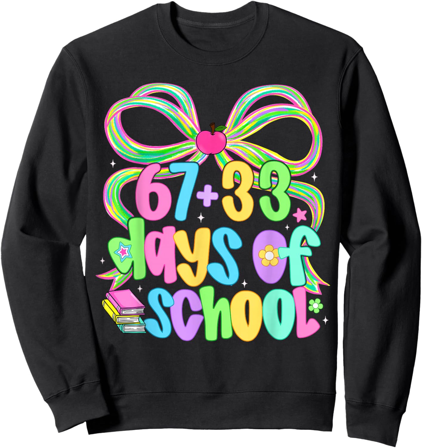 67 33 Days of School Shirts Kids Girls 100th Day of School Sweatshirt - Sweatshirt | Black