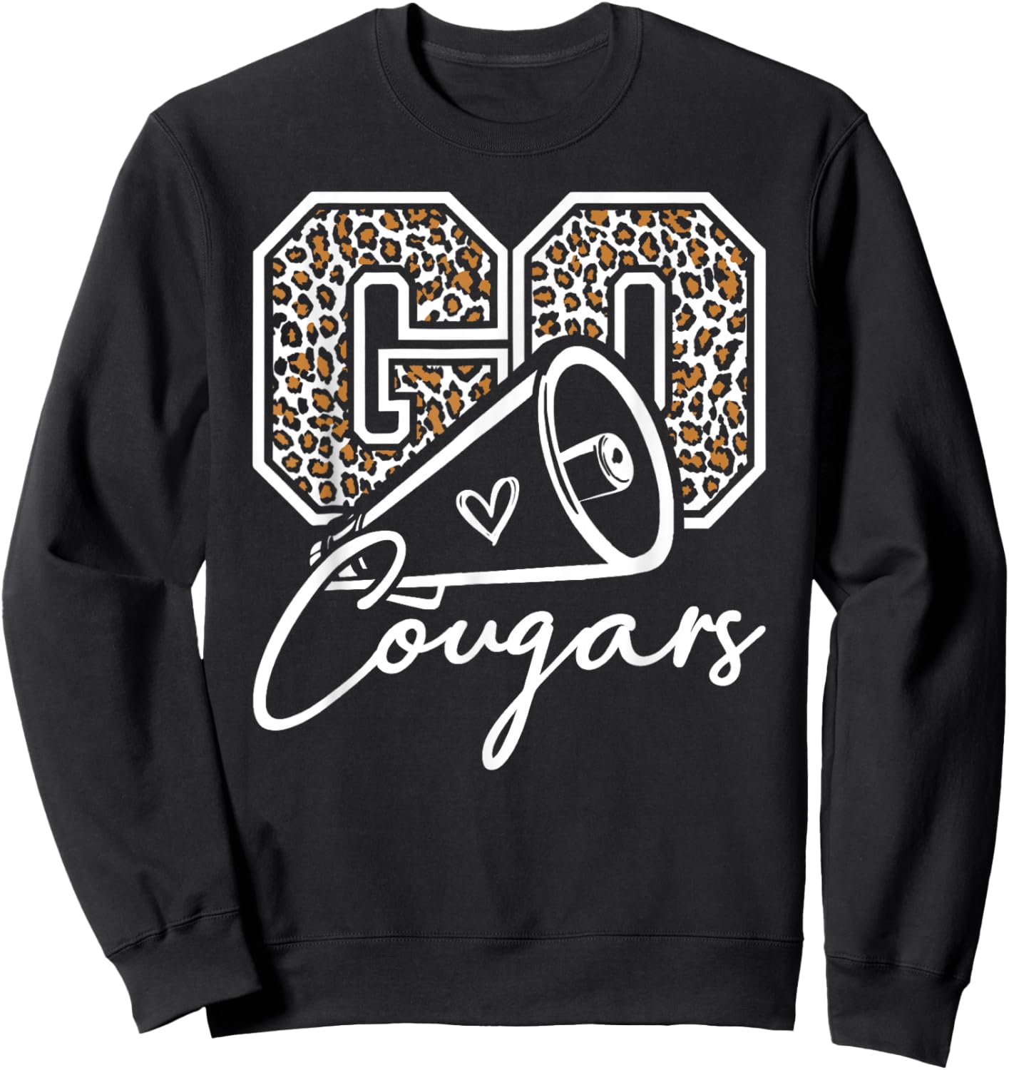 Go Cheer Cougars High School Spirit Fan Team Back to School Sweatshirt - Sweatshirt | Black
