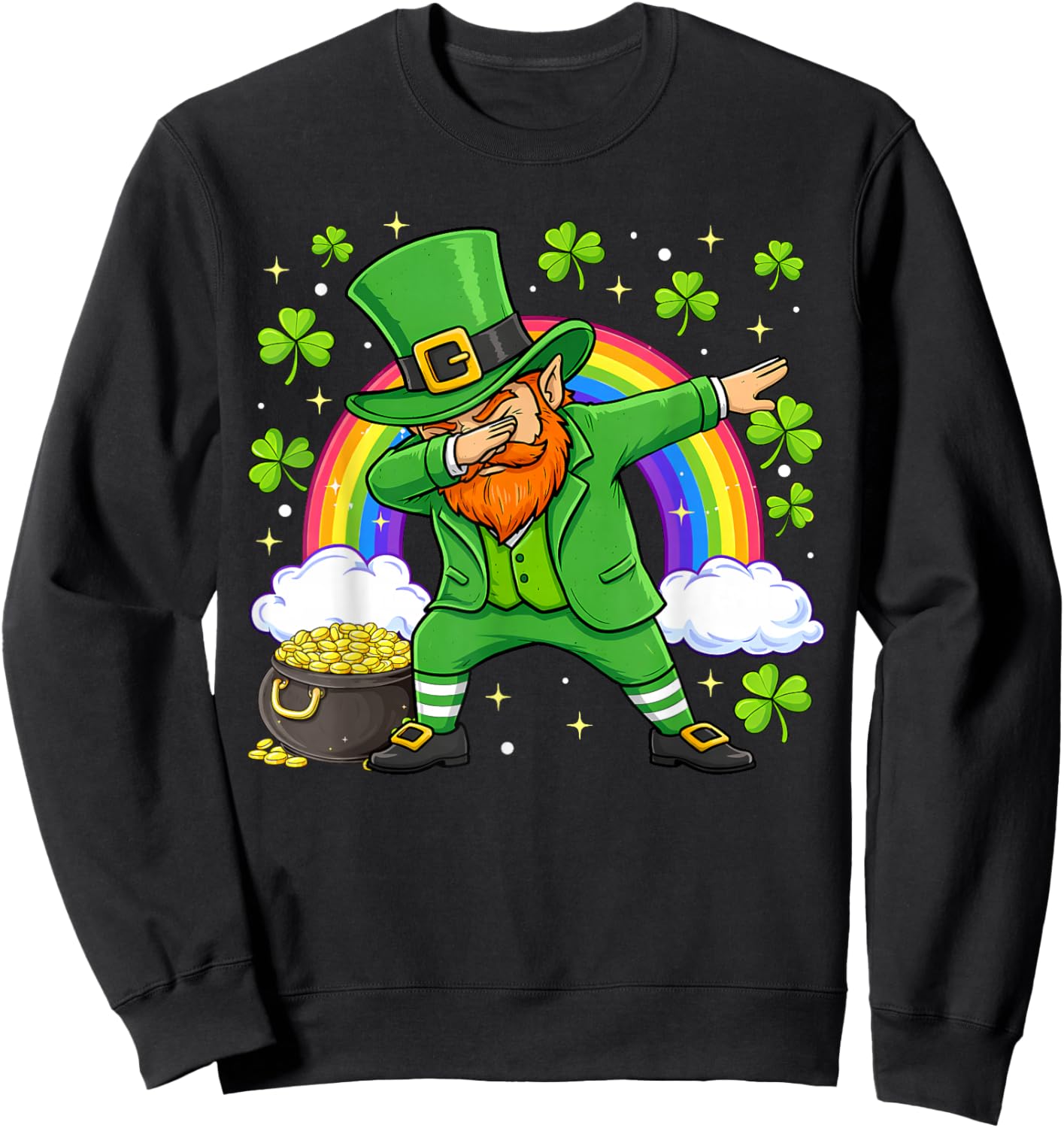 Dab Leprechaun Irish St Patricks Day Green Boys Toddler Kids Sweatshirt - Sweatshirt | Black