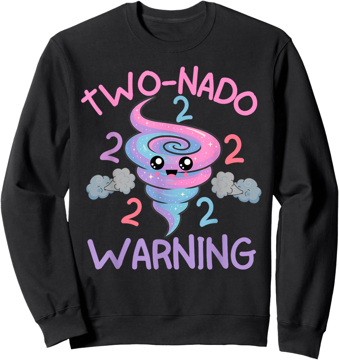 Two Nado Warning 2nd Birthday Funny Tornado Party Sweatshirt - Sweatshirt | Black