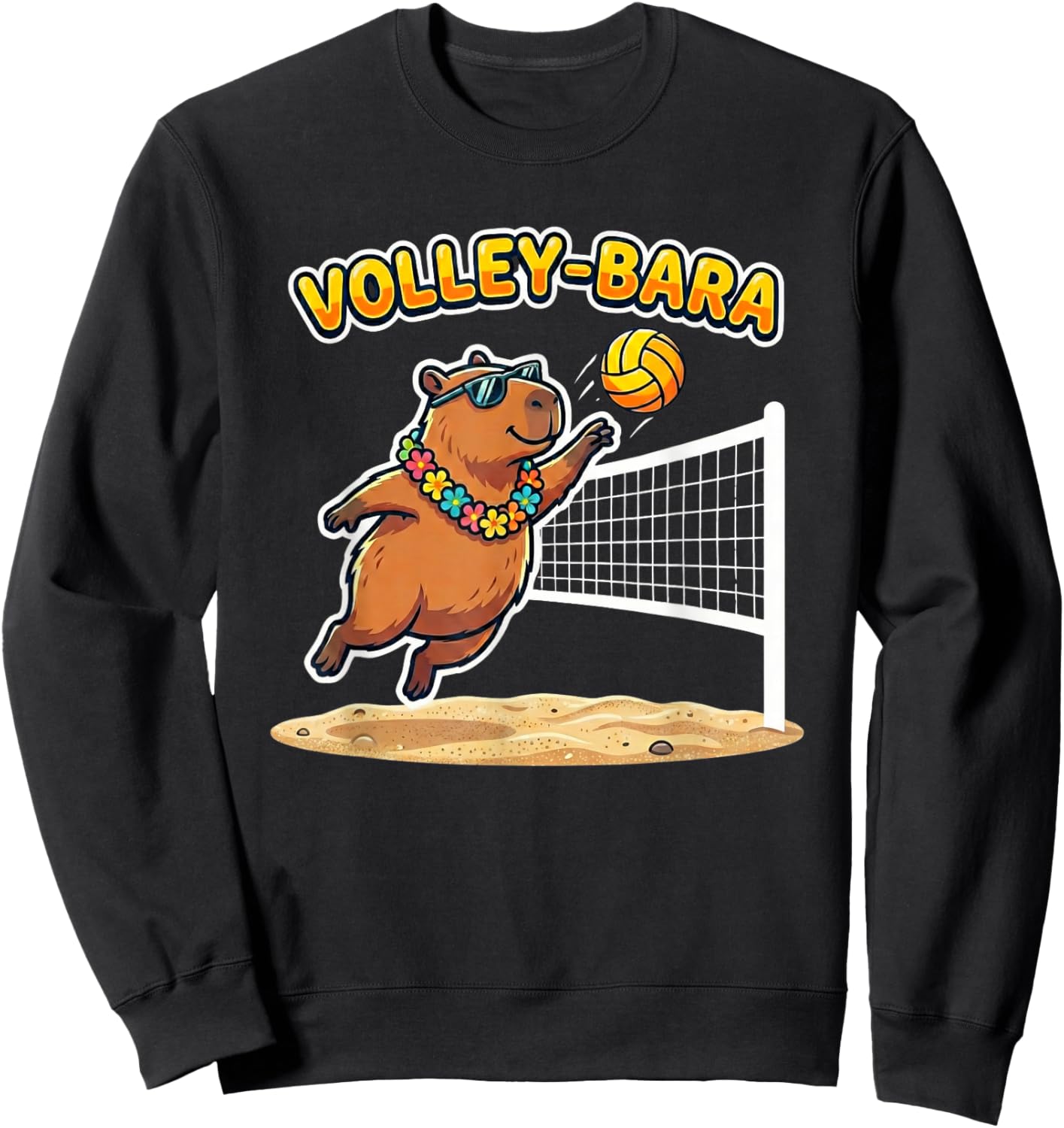Volley-Bara Capybara Volleyball - Beach Sports Humor Sweatshirt - Sweatshirt | Black