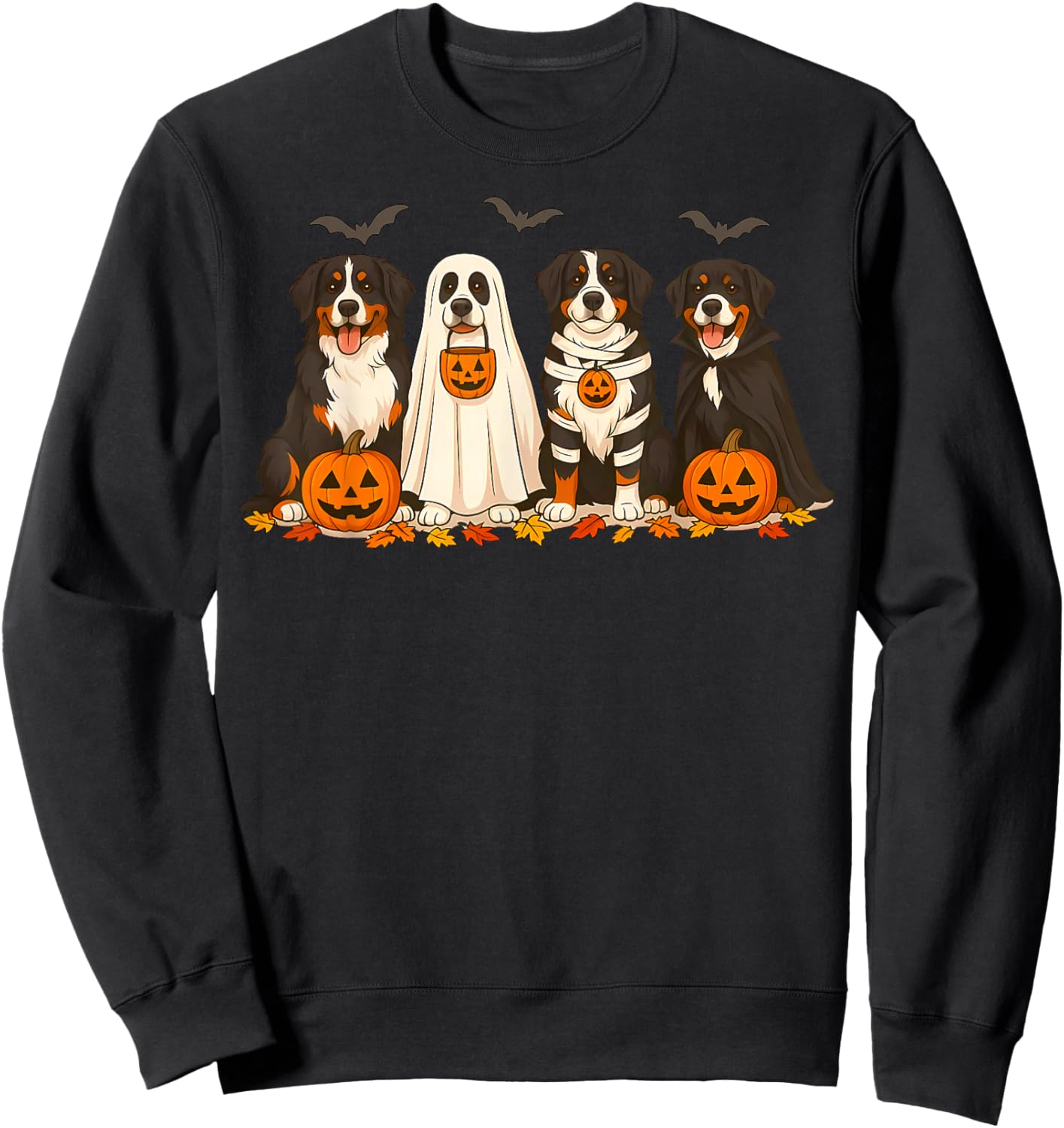 Halloween Bernese Mountain Dog Ghost Spooky Bernese Dog Mama Sweatshirt - Sweatshirt | Black