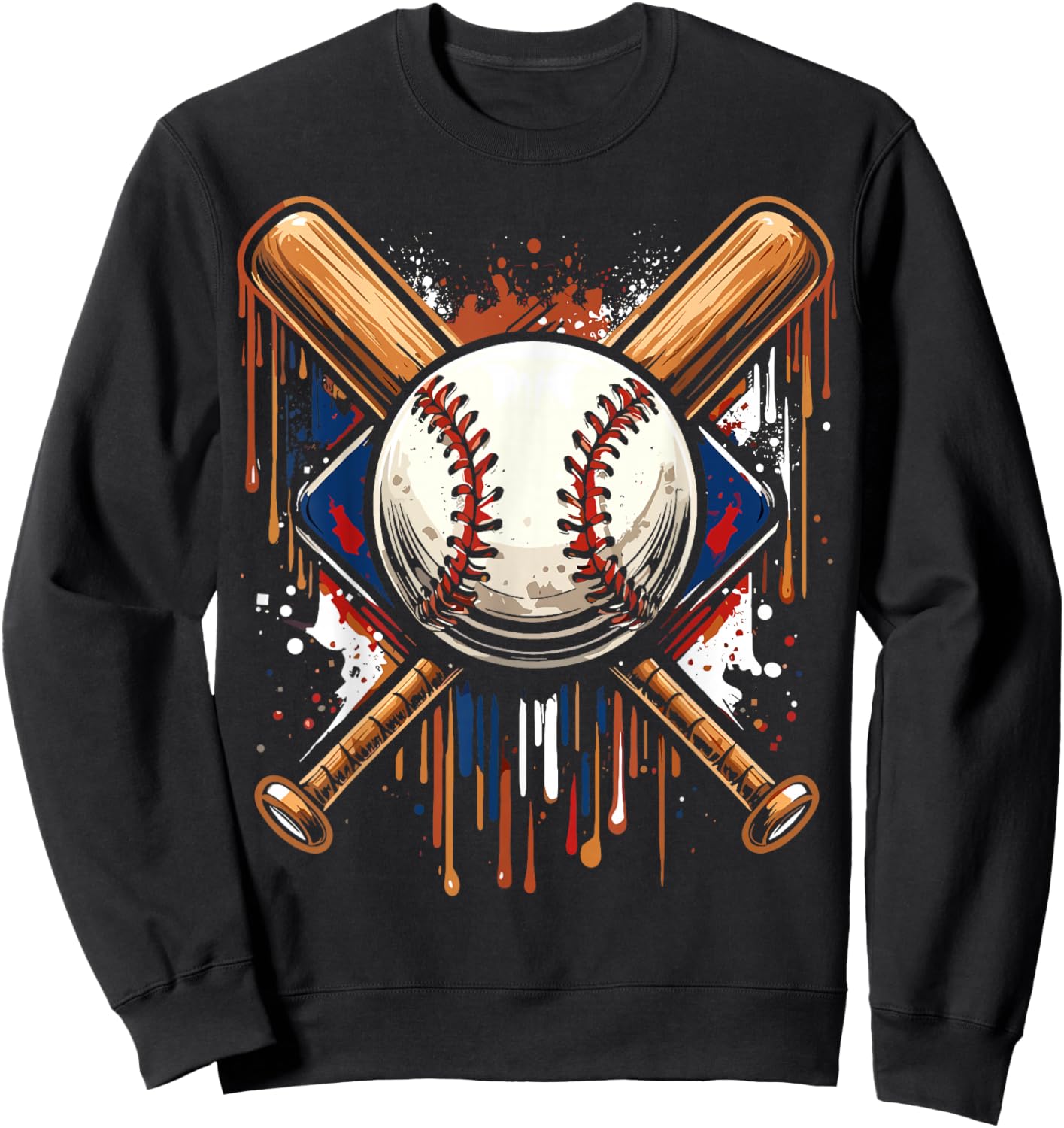 Baseball Player Funny Drip Sweatshirt - Sweatshirt | Black