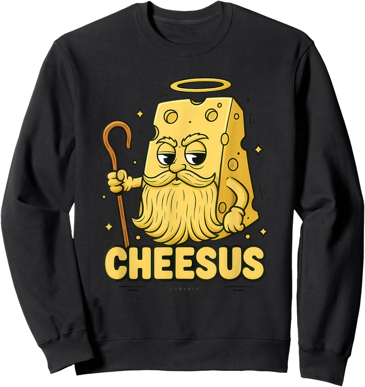 Funny Christian Shirts Crazy Cheesus Religious Gifts Cheese Sweatshirt - Sweatshirt | Black
