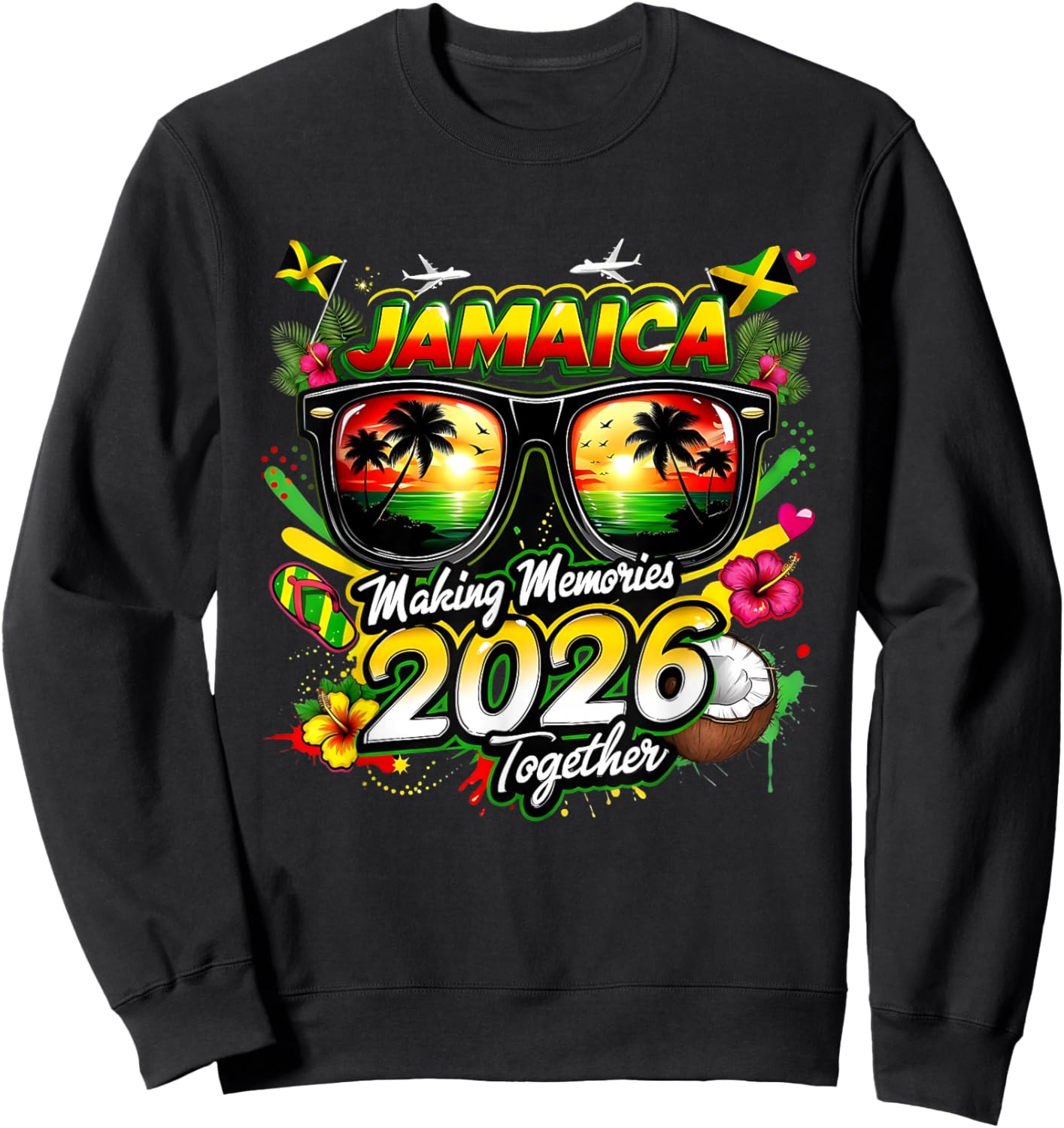 Jamaica 2026 Tropical Family Vacation Making Memories Sweatshirt - Sweatshirt | Black