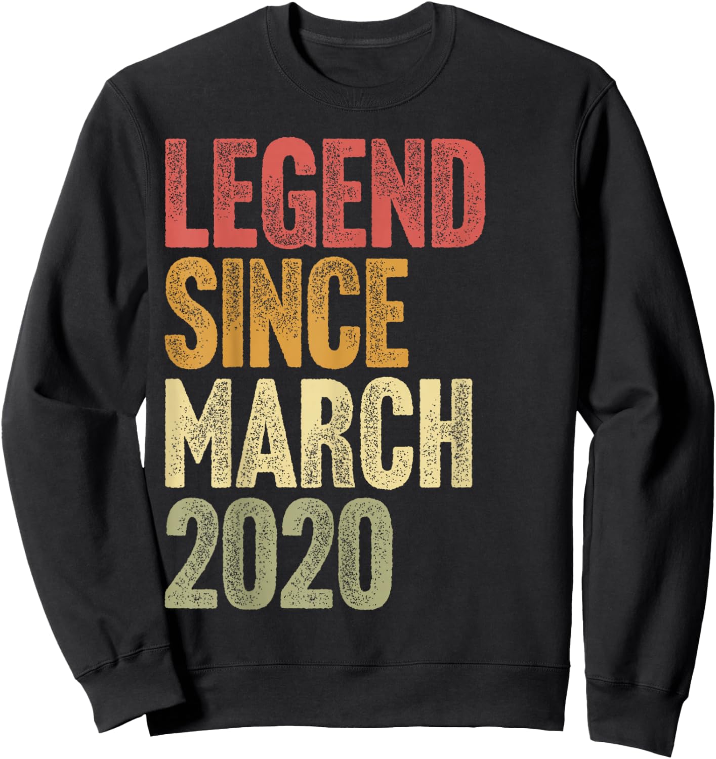 6 Year Old Kids Legend Since March 2020 Retro 6th Birthday Sweatshirt - Sweatshirt | Black
