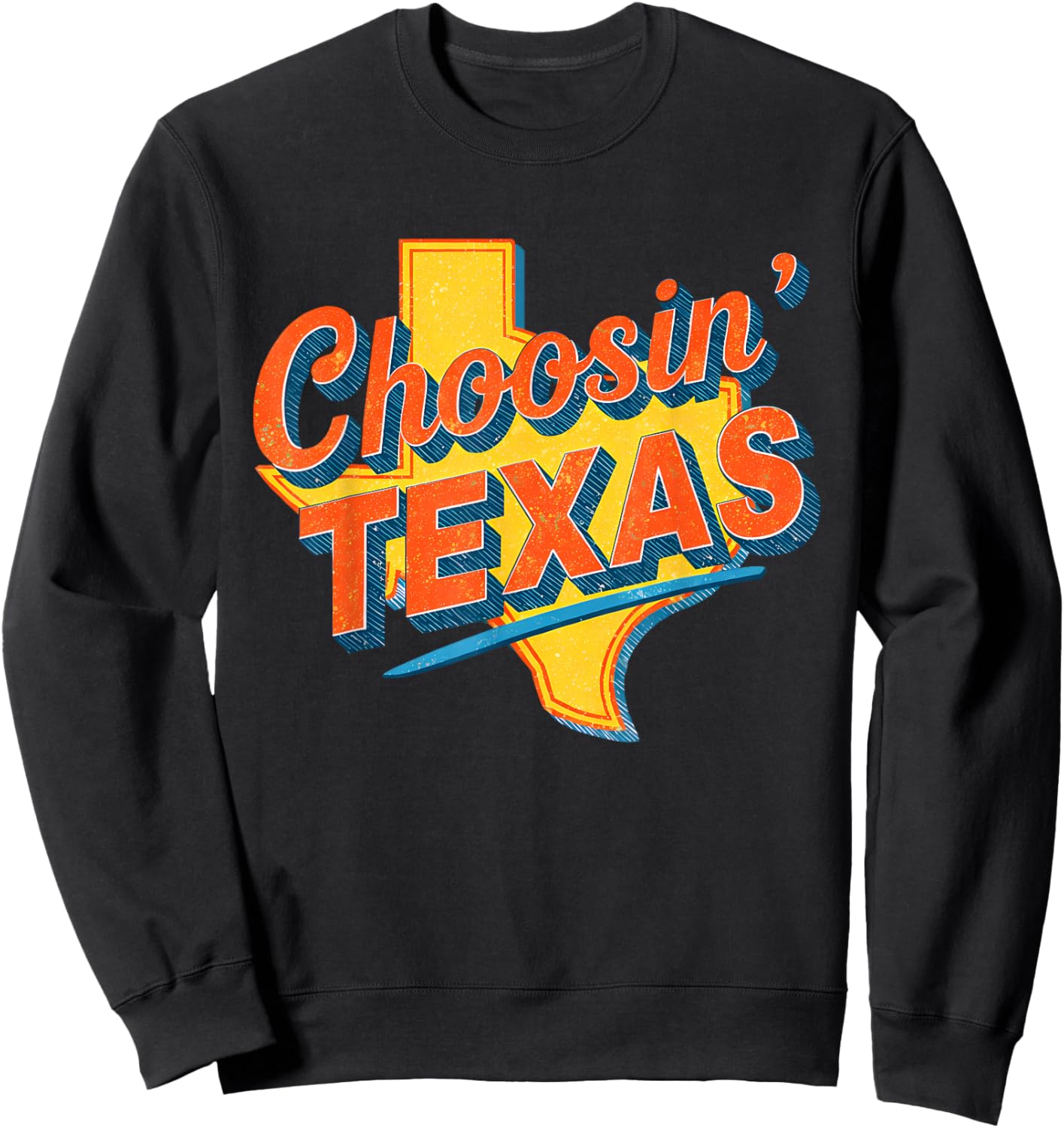 Vintage Western Choosing Texas Sweatshirt - Sweatshirt | Black