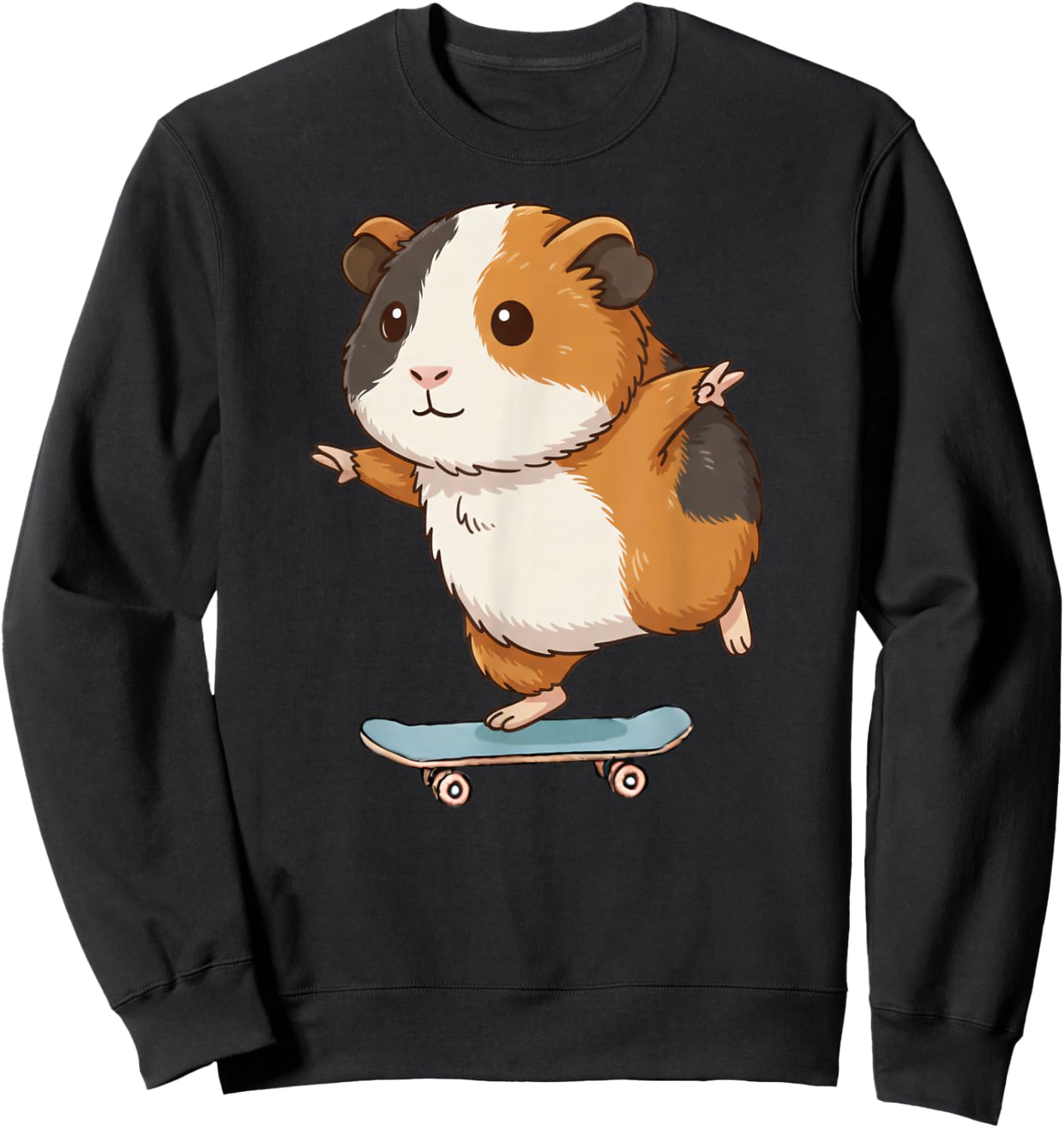 Funny Guinea Pig Skater Skateboard Ballerina Zoo Boys Girls Sweatshirt - Sweatshirt | Black