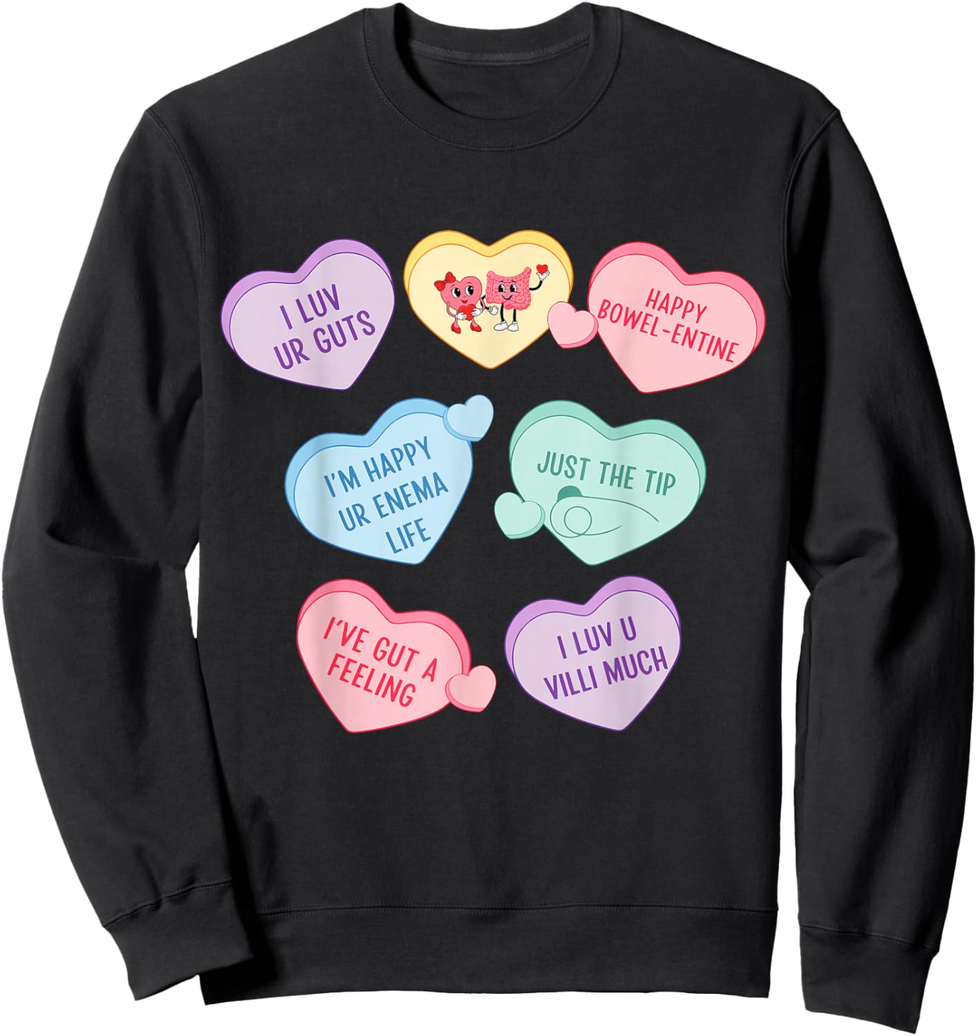 GI Nurse Valentine's Hearts Candy Gastroenterology Endo Tech Sweatshirt - Sweatshirt | Black