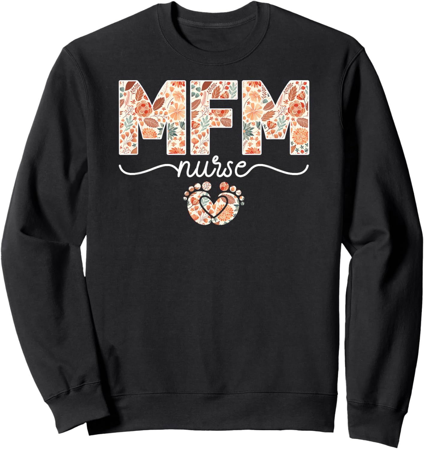 MFM Nurse Boho Maternal Fetal Medicine Nurse Sweatshirt - Sweatshirt | Black