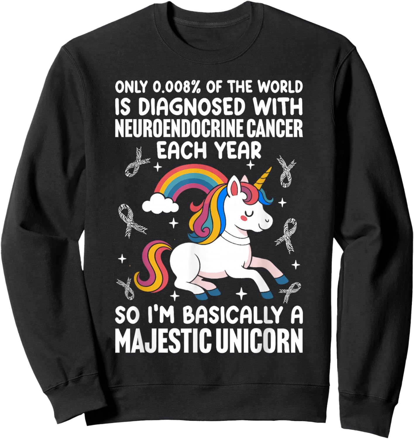 Neuroendocrine Tumor Awareness NET Cancer Warrior Carcinoid Sweatshirt - Sweatshirt | Black