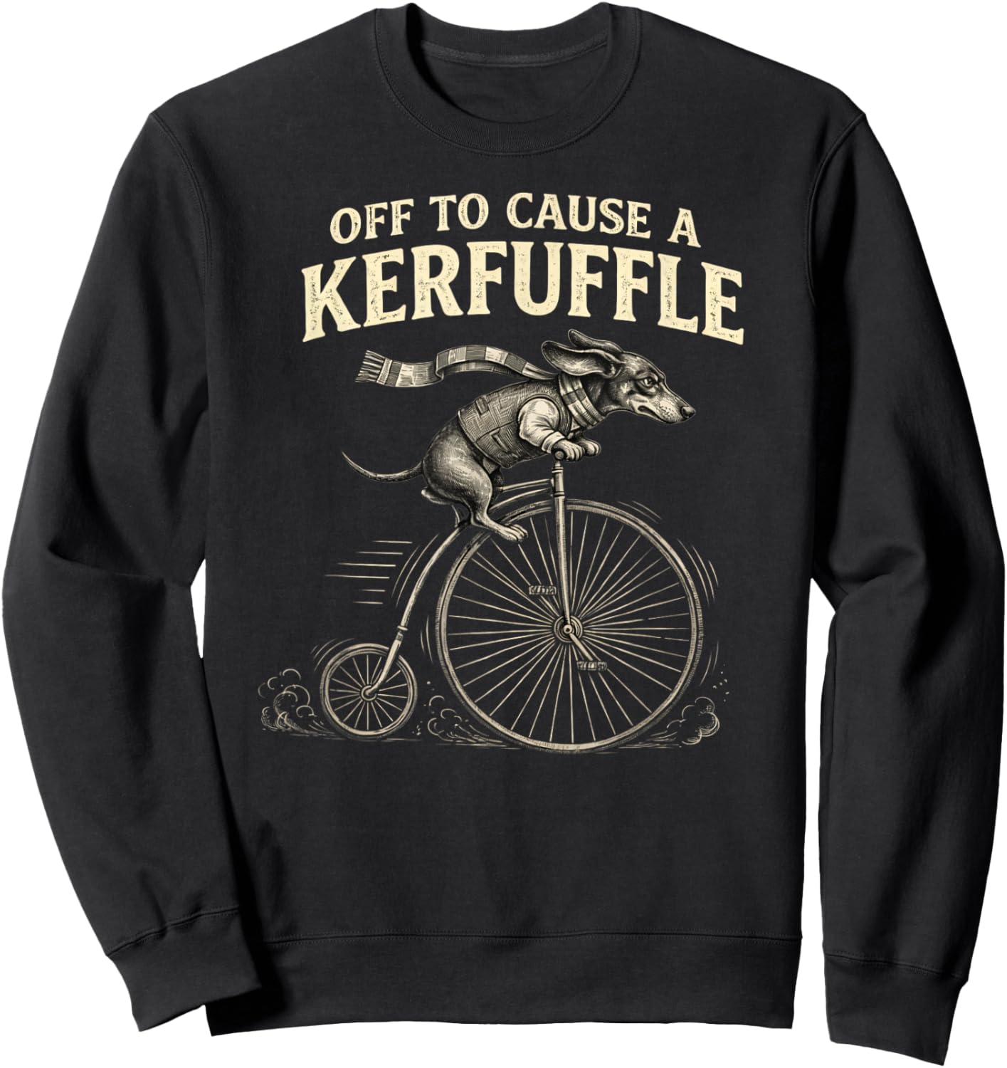 Off to Cause A Kerfuffle Dachshund Sweatshirt - Sweatshirt | Black