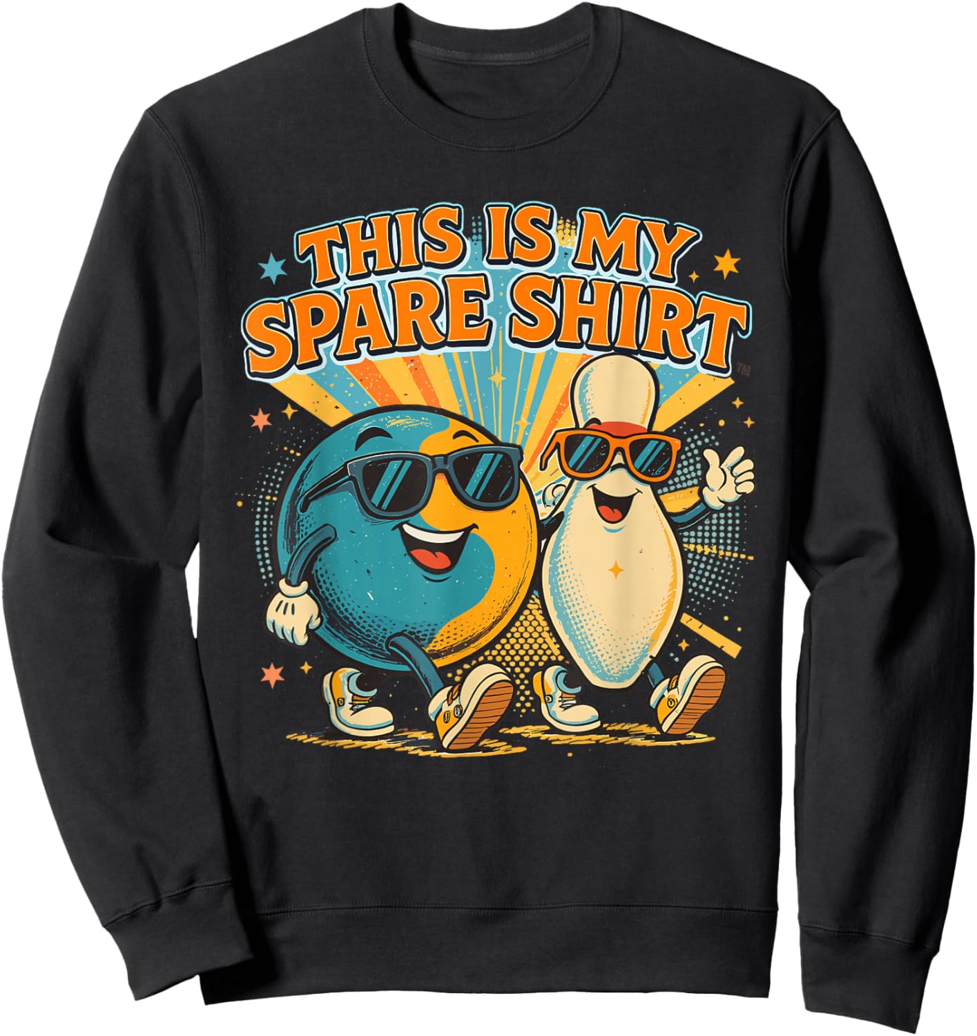 This is My Spare Retro Bowling Funny Bowler Team Sweatshirt - Sweatshirt | Black